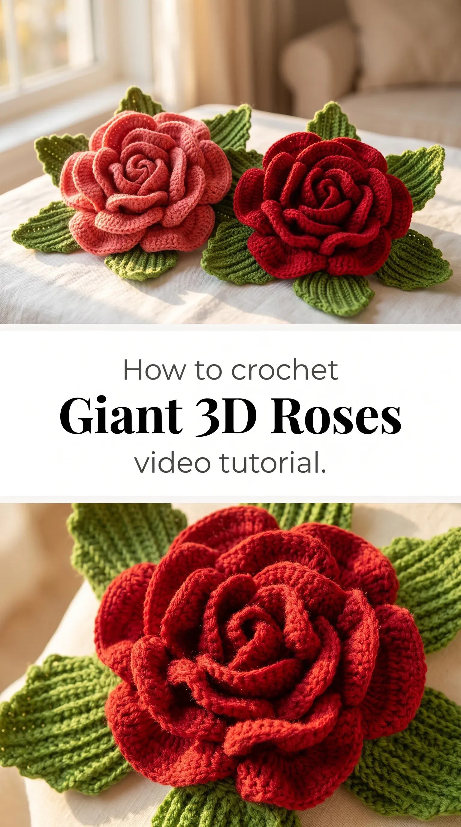 Crochet Giant 3D Roses: A Stunning Floral Masterpiece