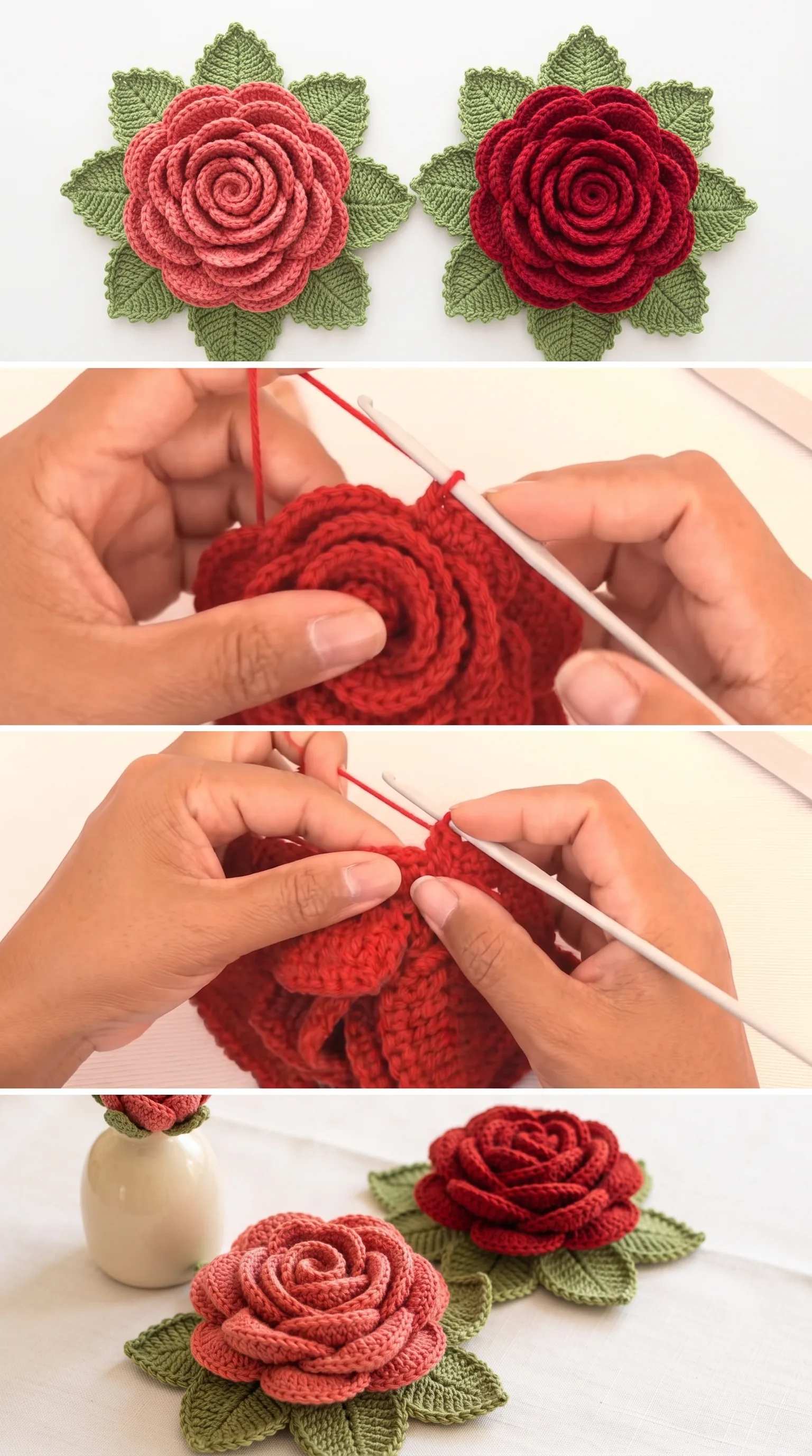 Crochet Giant 3D Roses: A Stunning Floral Masterpiece pattern