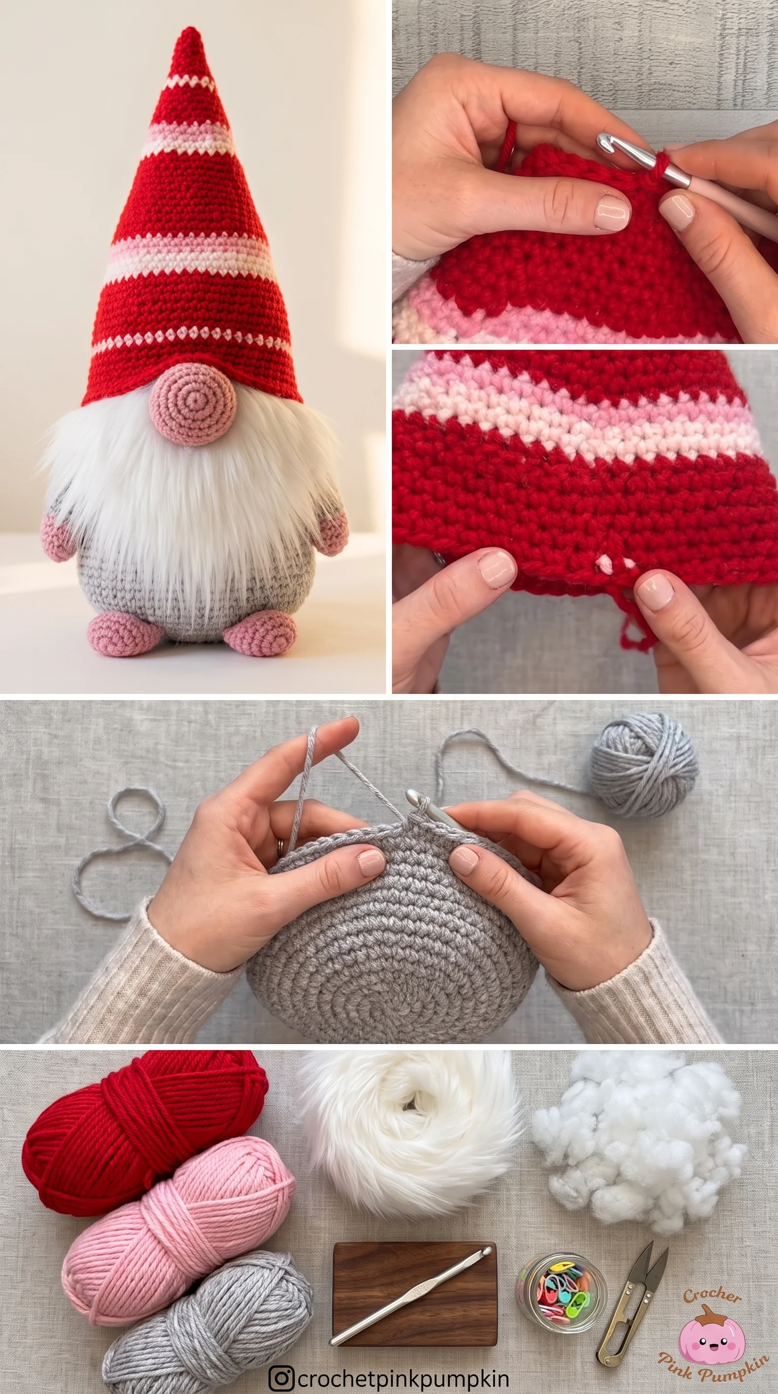 Crochet Giant Gnome: A Whimsical Holiday Decoration pattern