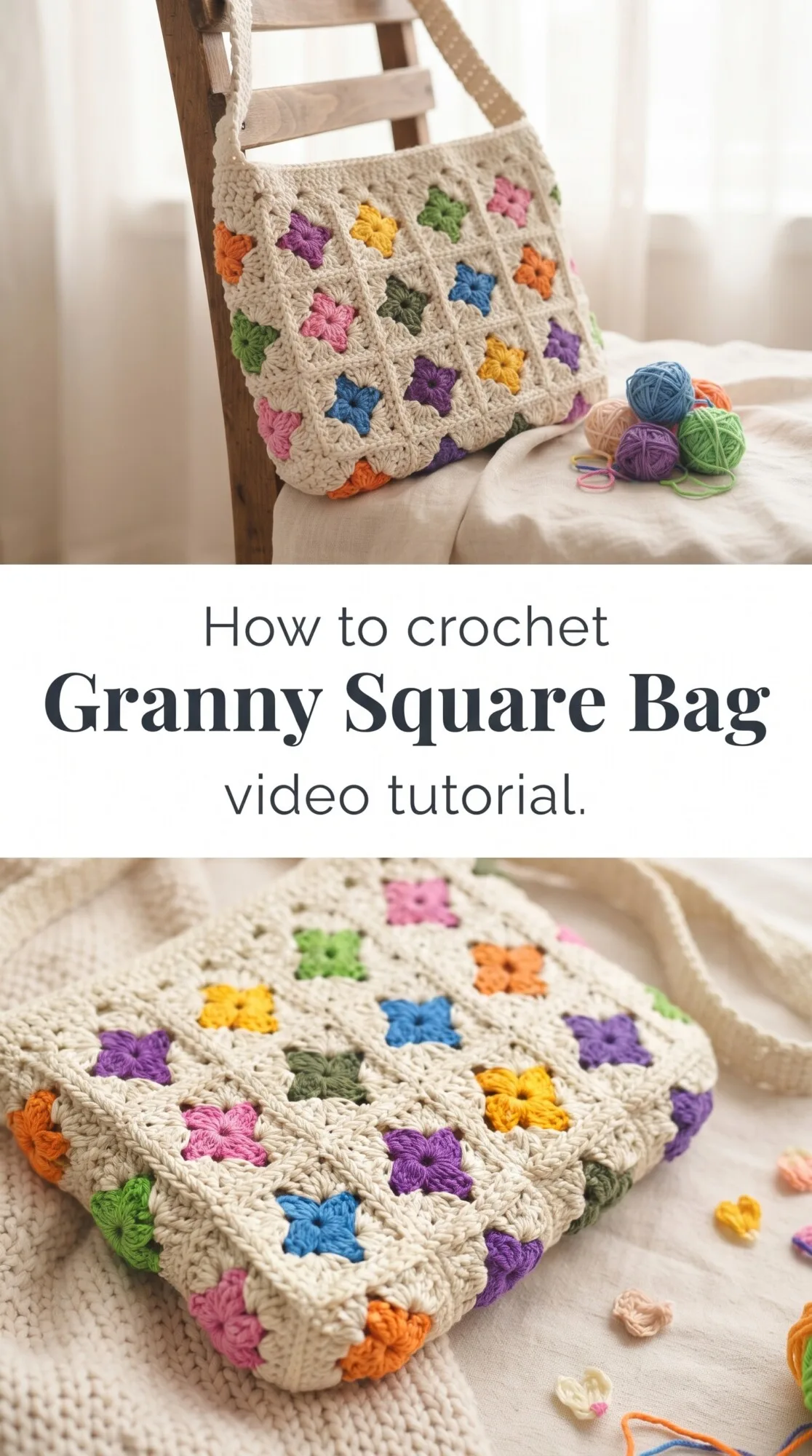 Crochet Granny Square Bag: A Colorful Handmade Accessory