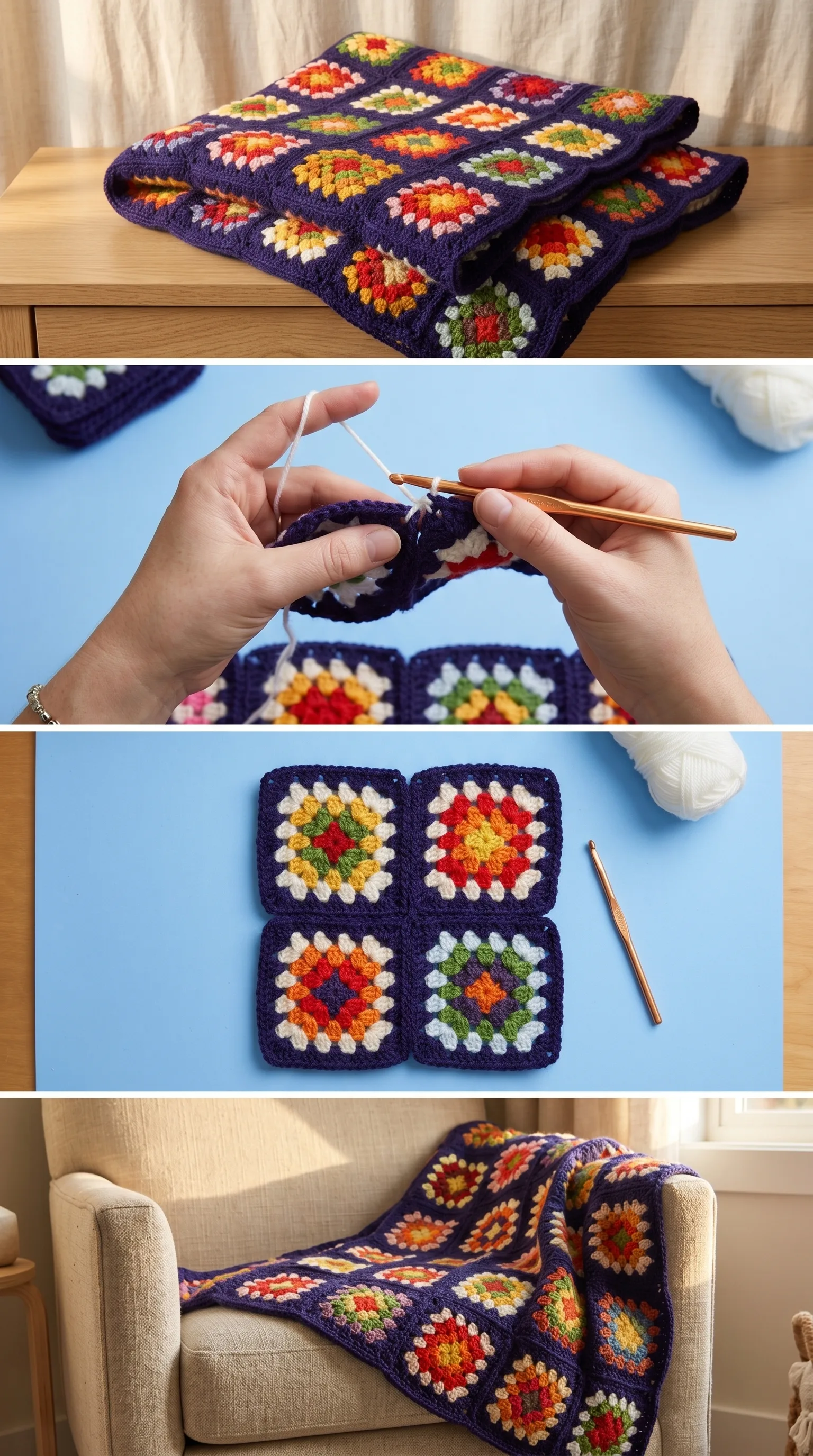 Crochet Granny Square Blanket: A Timeless Classic Project pattern