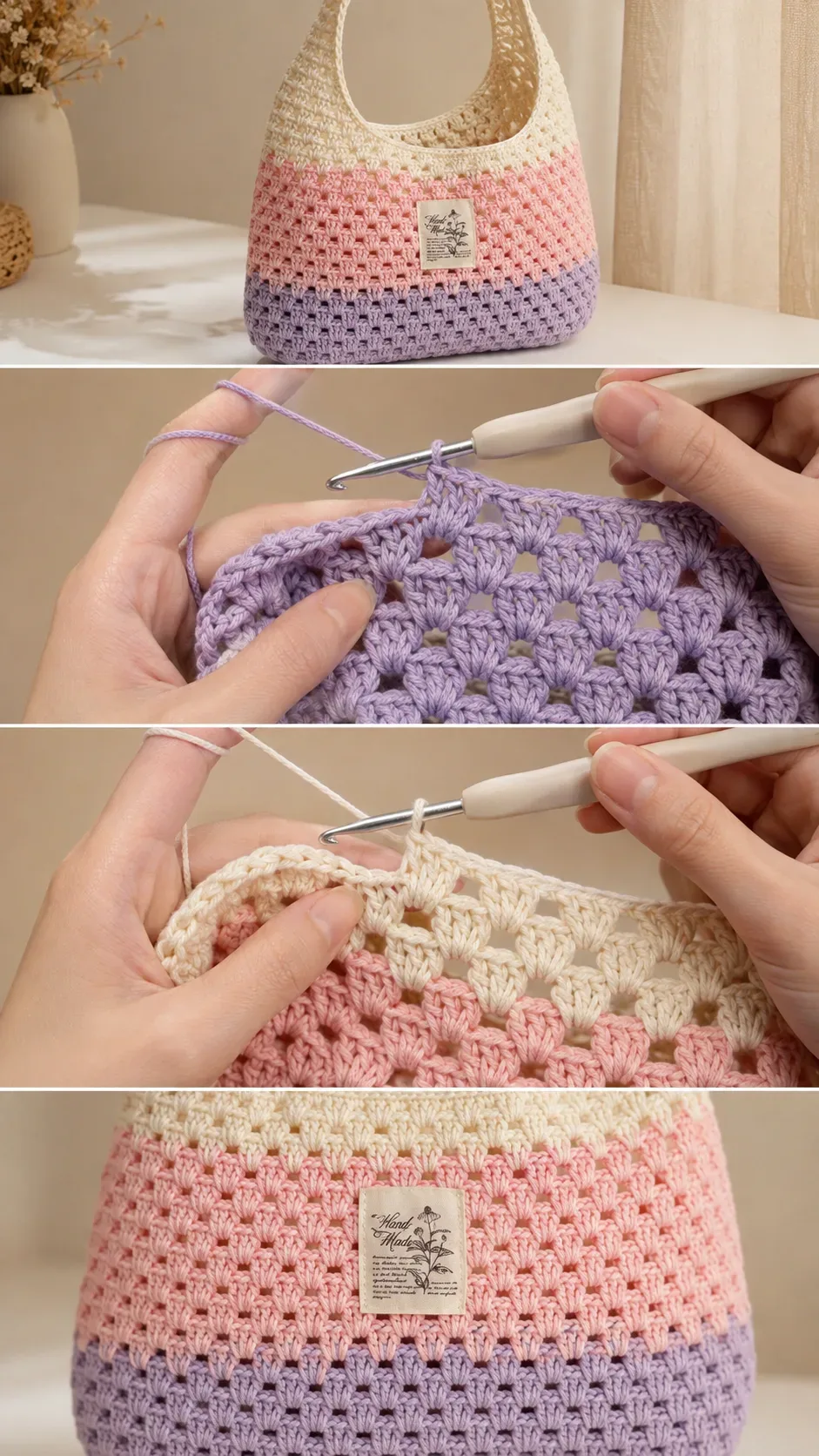 Crochet Granny Stitch Bag: A Charming Pastel Essential pattern