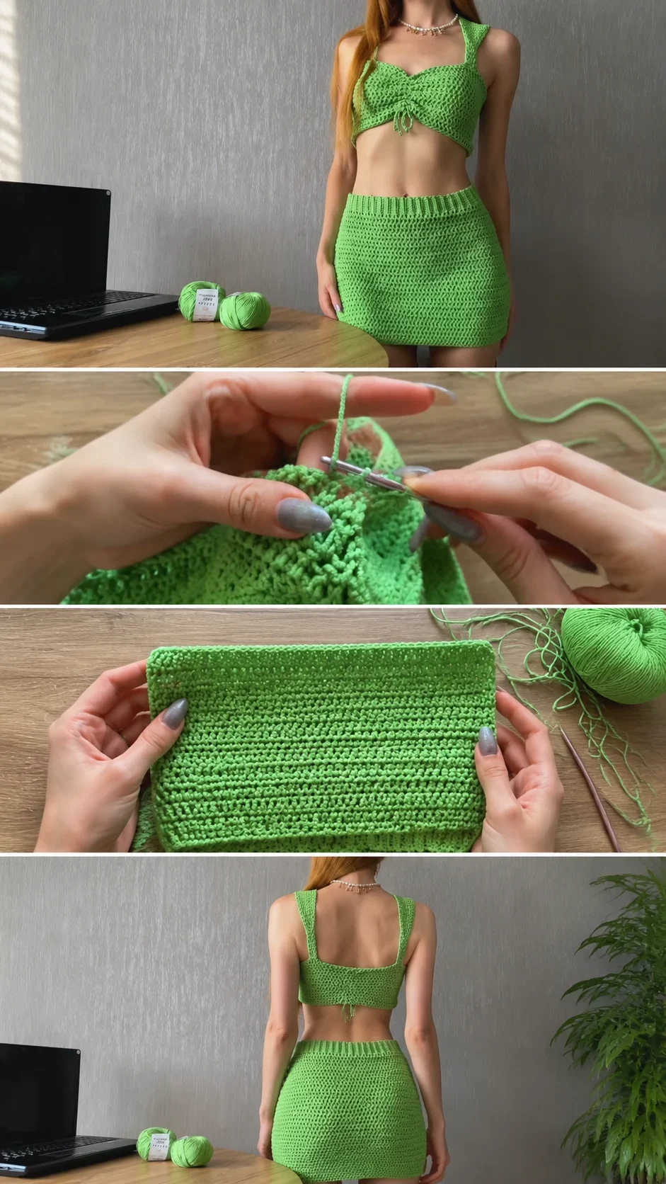 Crochet Green Co-Ord Set: A Chic Summer Statement pattern