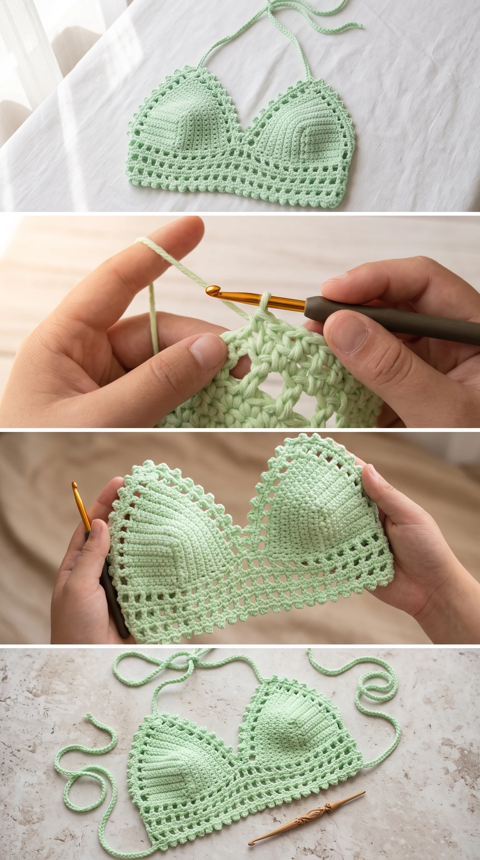 Crochet Halter Bikini Top: A Flattering Summer Essential pattern