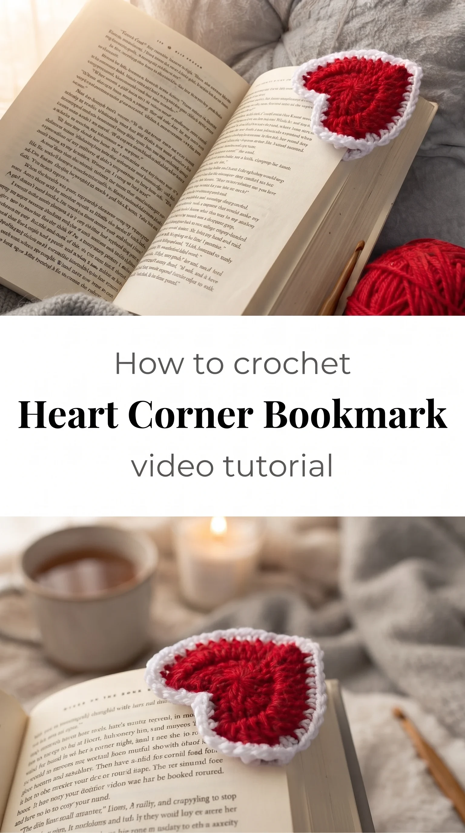 Crochet Heart Corner Bookmark: A Charming Reading Companion