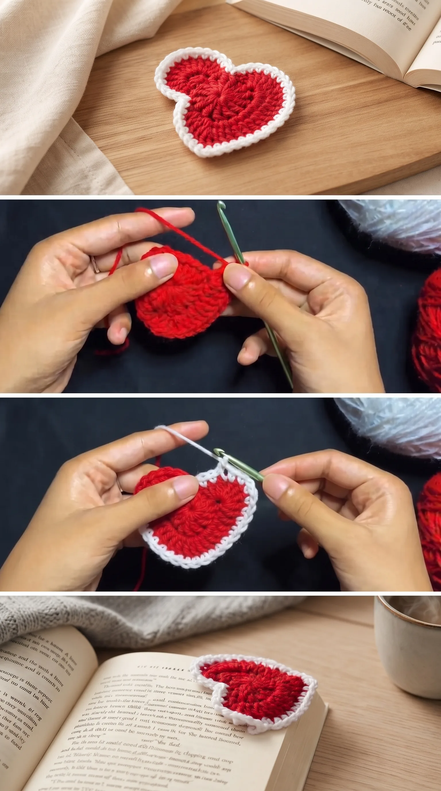 Crochet Heart Corner Bookmark: A Charming Reading Companion pattern