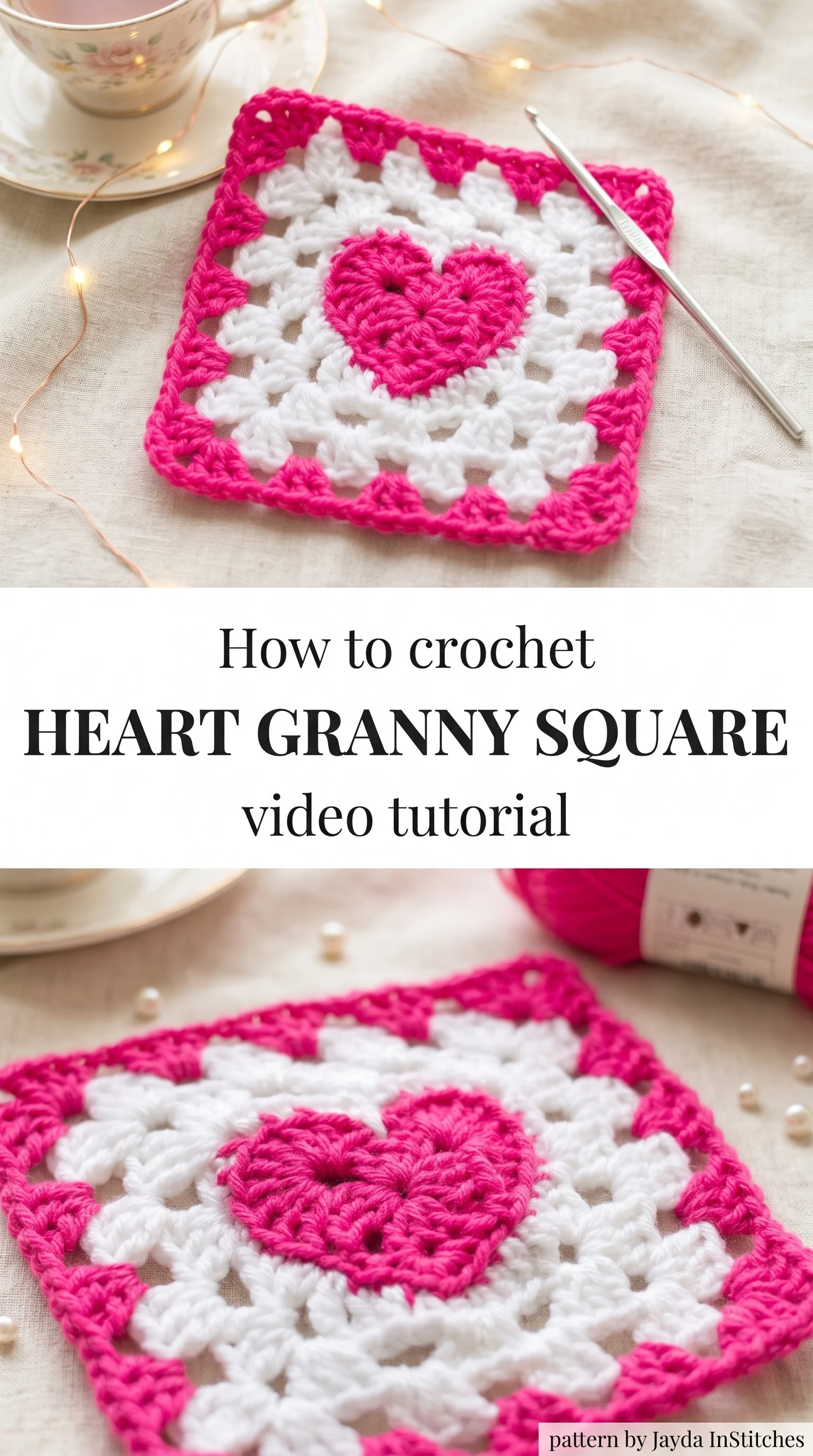 Crochet Heart Granny Square: A Charming Classic Design