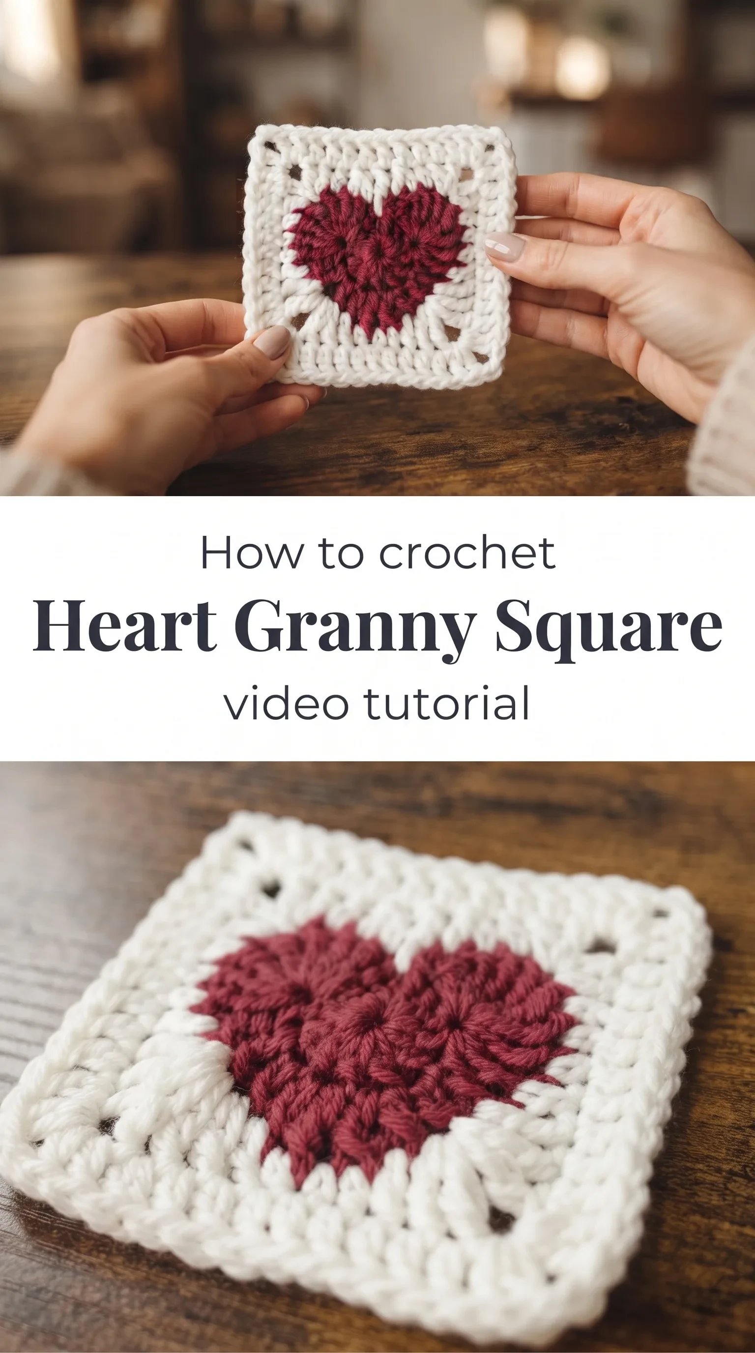 Crochet Heart Granny Square: A Charming Handmade Motif