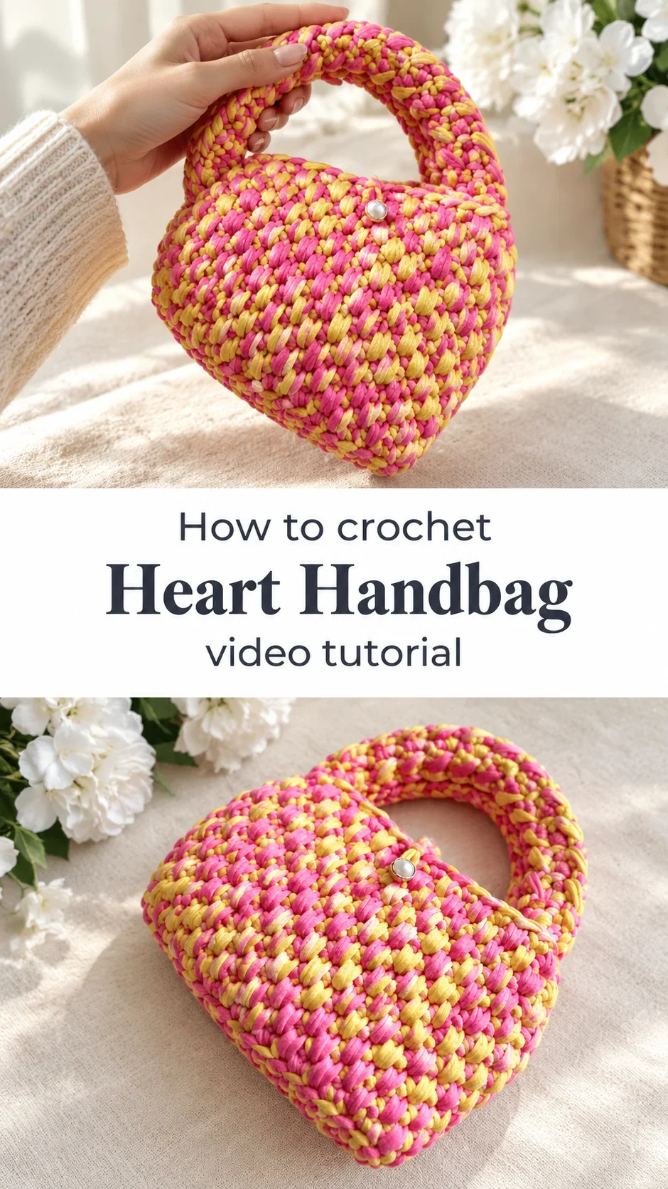 Crochet Heart Handbag: A Vibrant Handcrafted Treasure