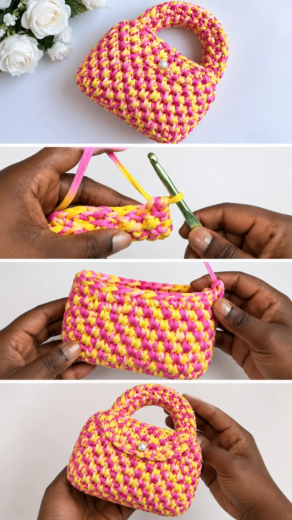 Crochet Heart Handbag: A Vibrant Handcrafted Treasure pattern
