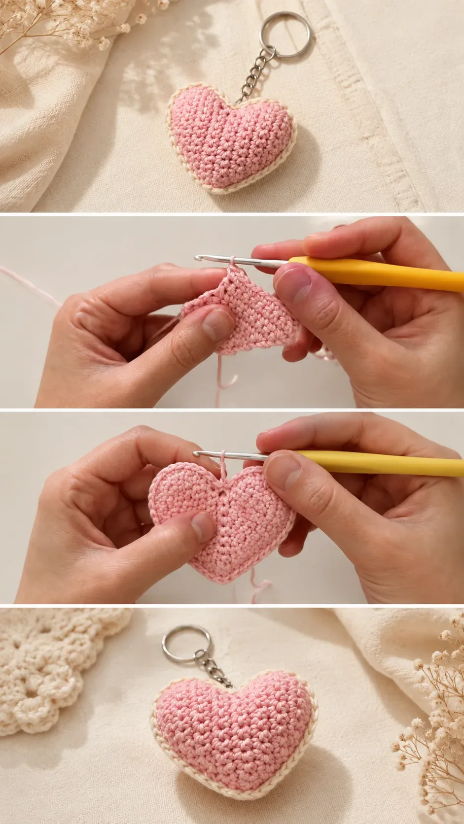 Crochet Heart Keychain: A Sweet and Charming Accessory pattern