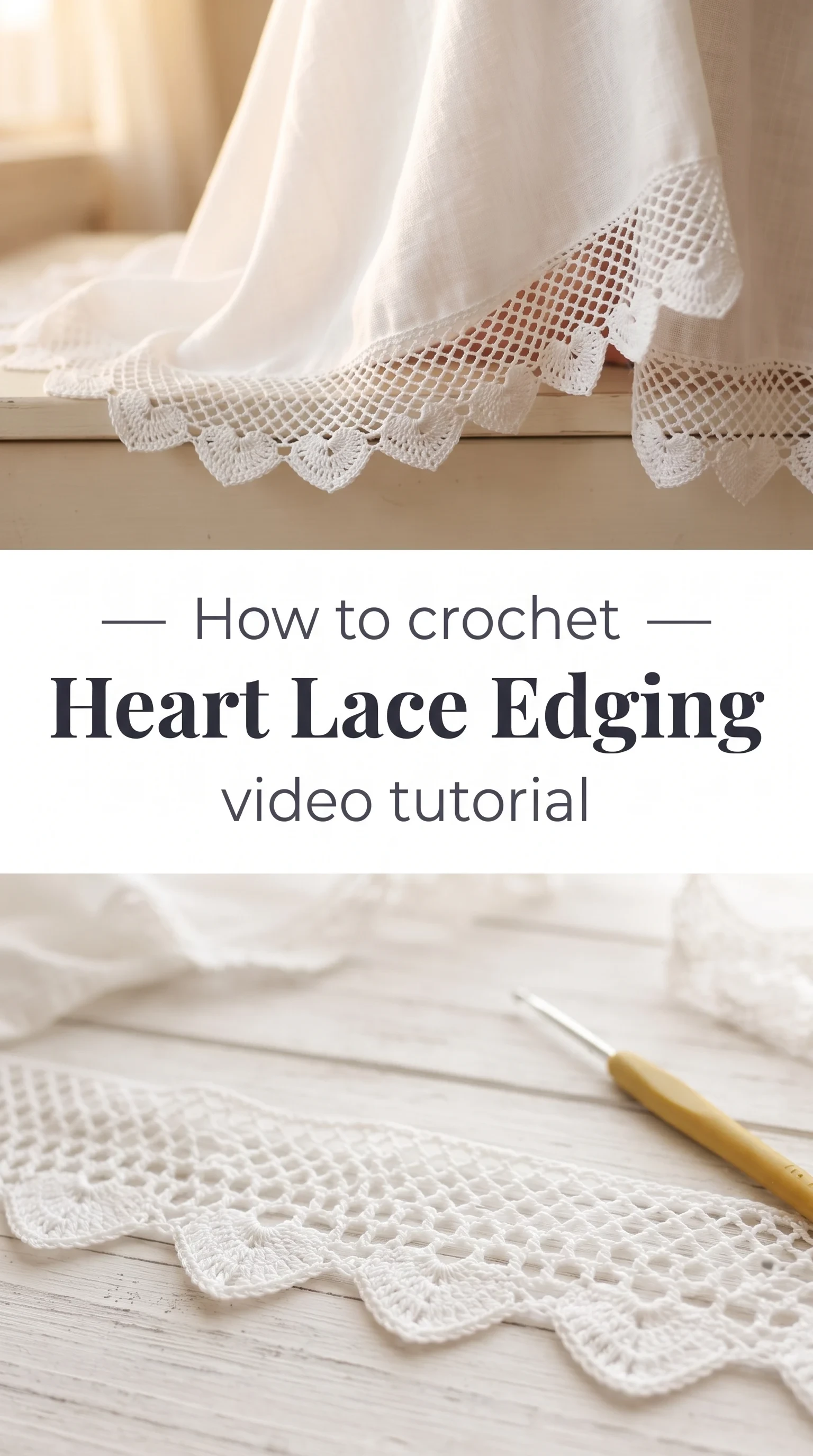 Crochet Heart Lace Edging: A Romantic Decorative Touch