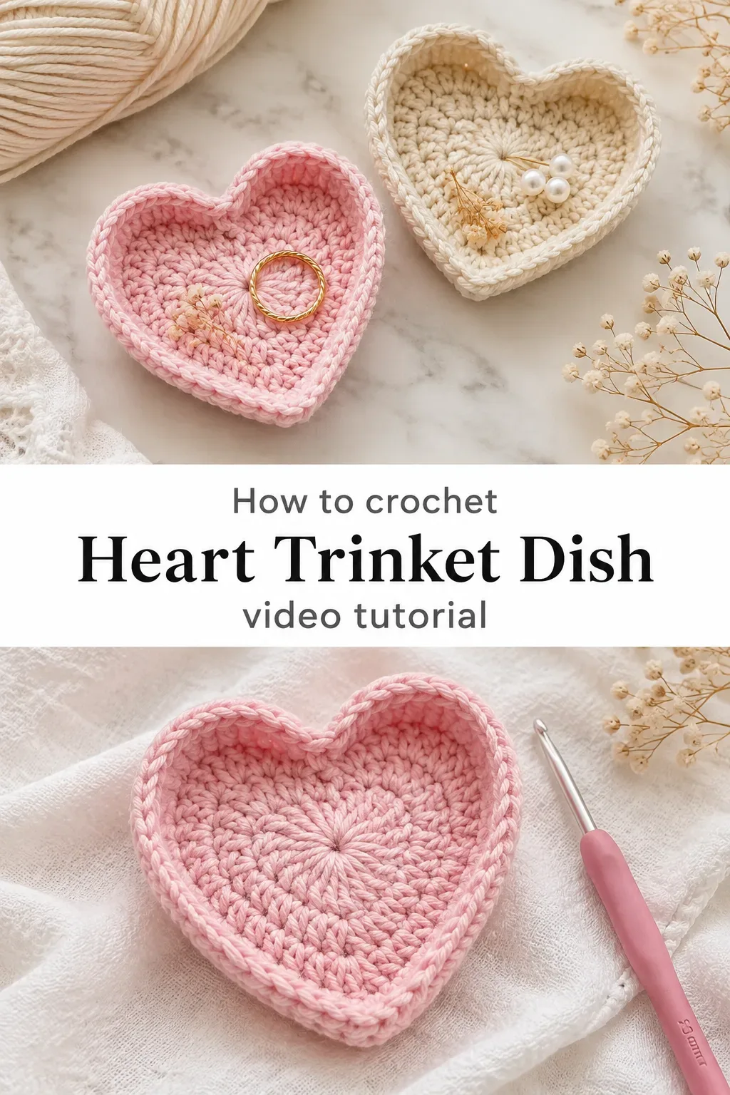 Crochet Heart Trinket Dish: A Sweet and Charming Keepsake