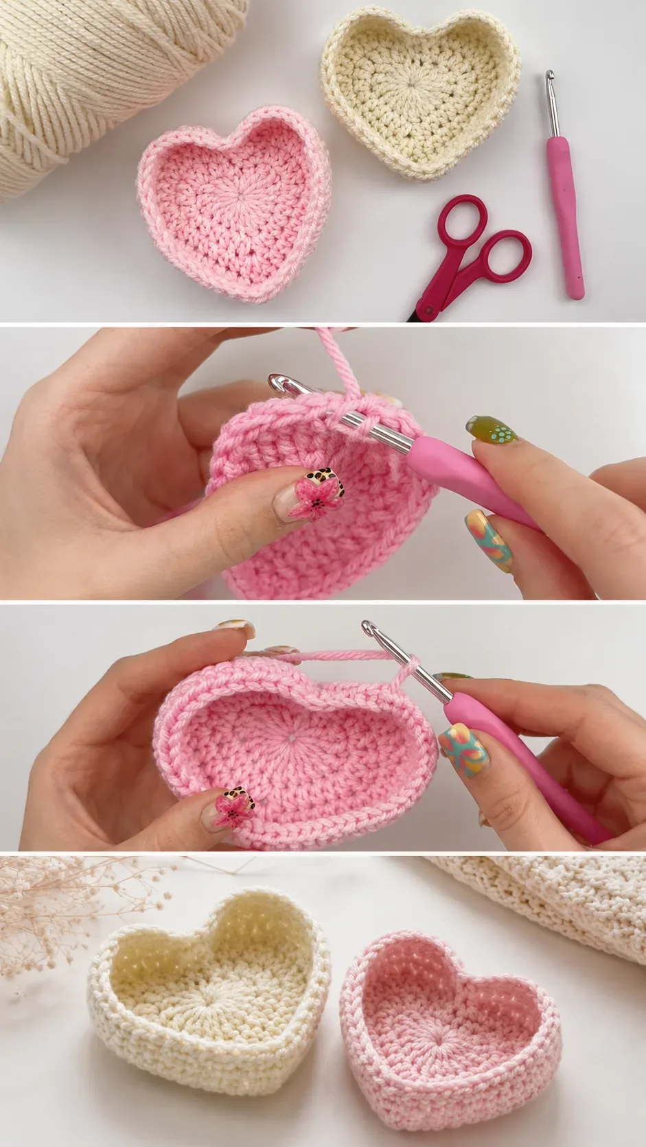Crochet Heart Trinket Dish: A Sweet and Charming Keepsake pattern