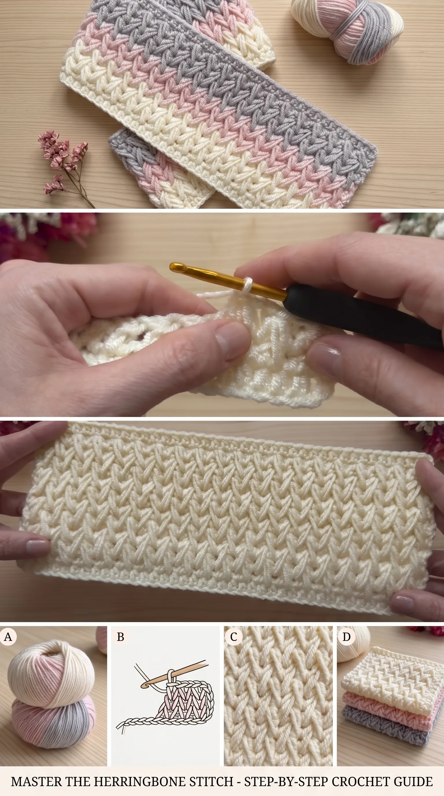 Crochet Herringbone Stitch: A Timeless Textured Classic pattern