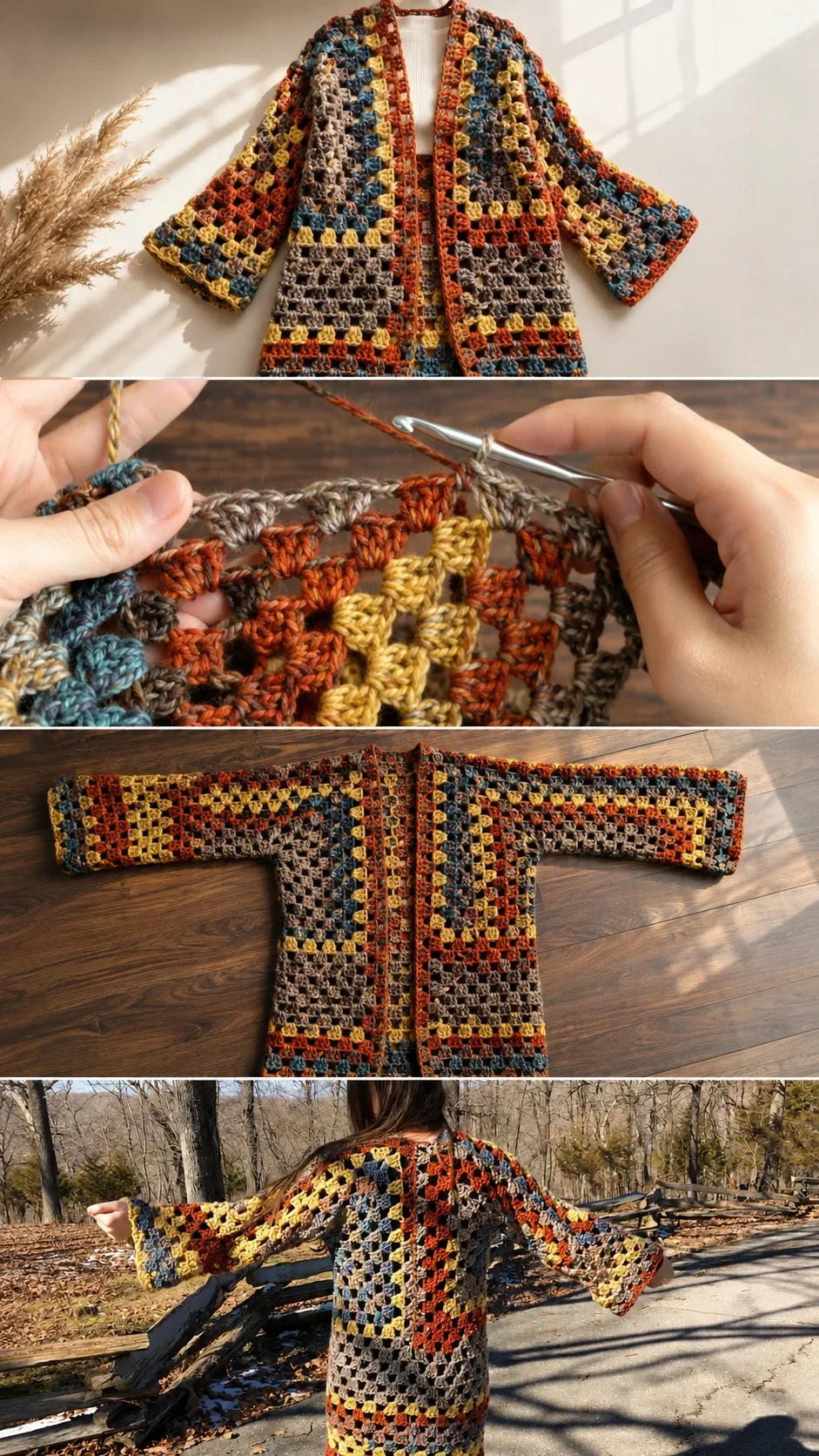 Crochet Hexagon Cardigan: A Bold and Cozy Wrap pattern