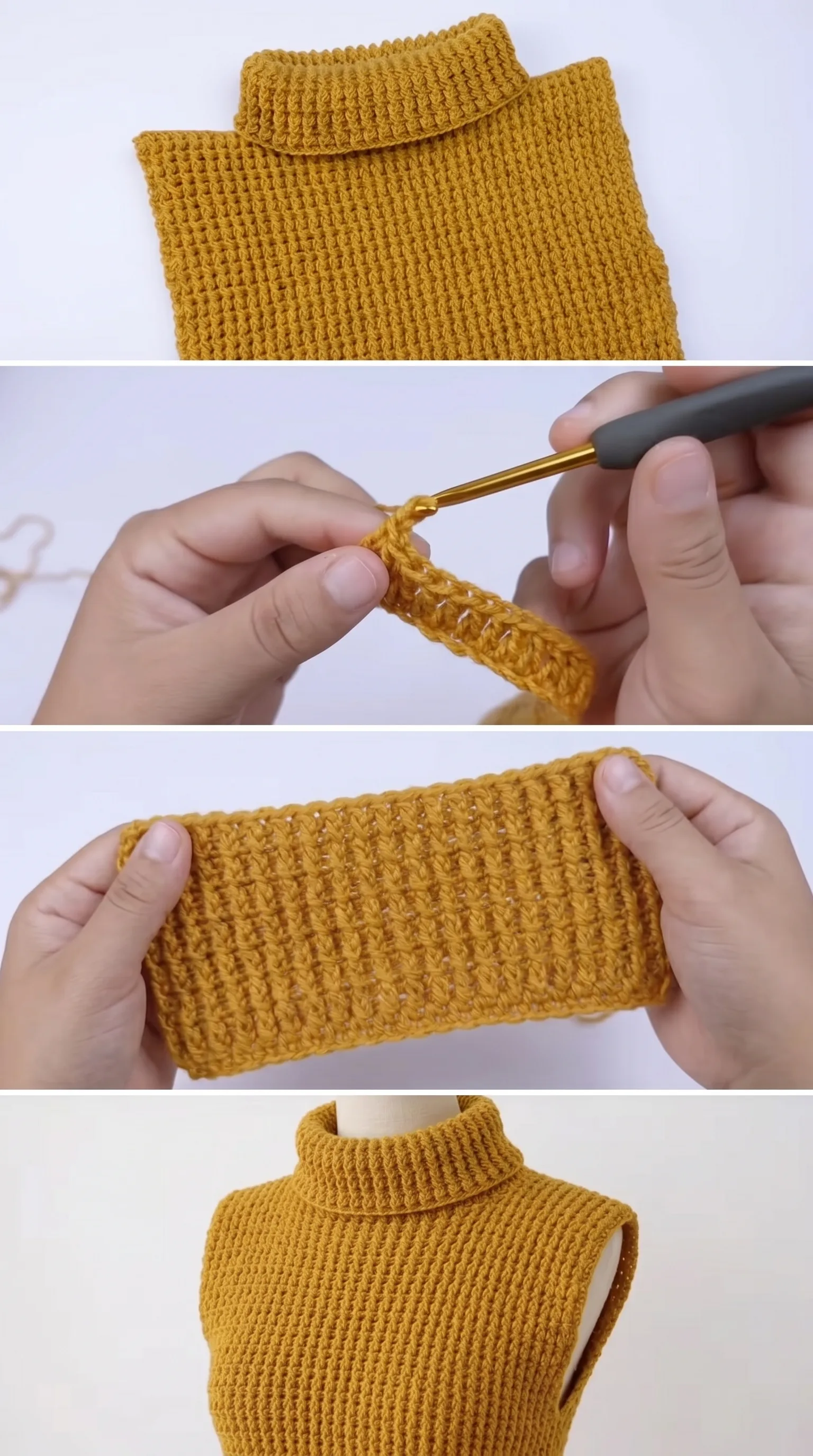 Crochet High Neck Vest: A Timeless Wardrobe Essential pattern