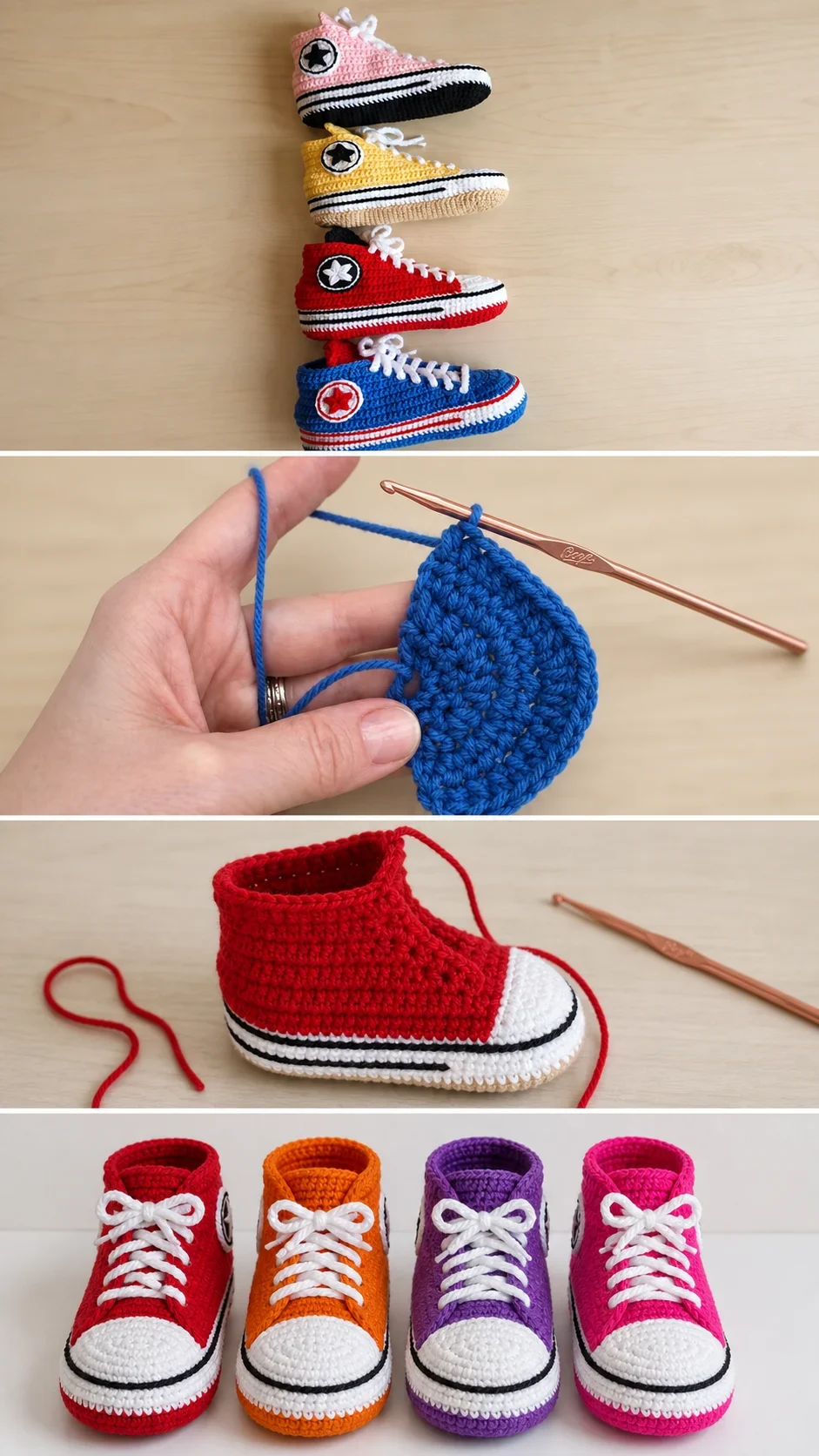Crochet High Top Sneakers: A Bold Handmade Classic pattern