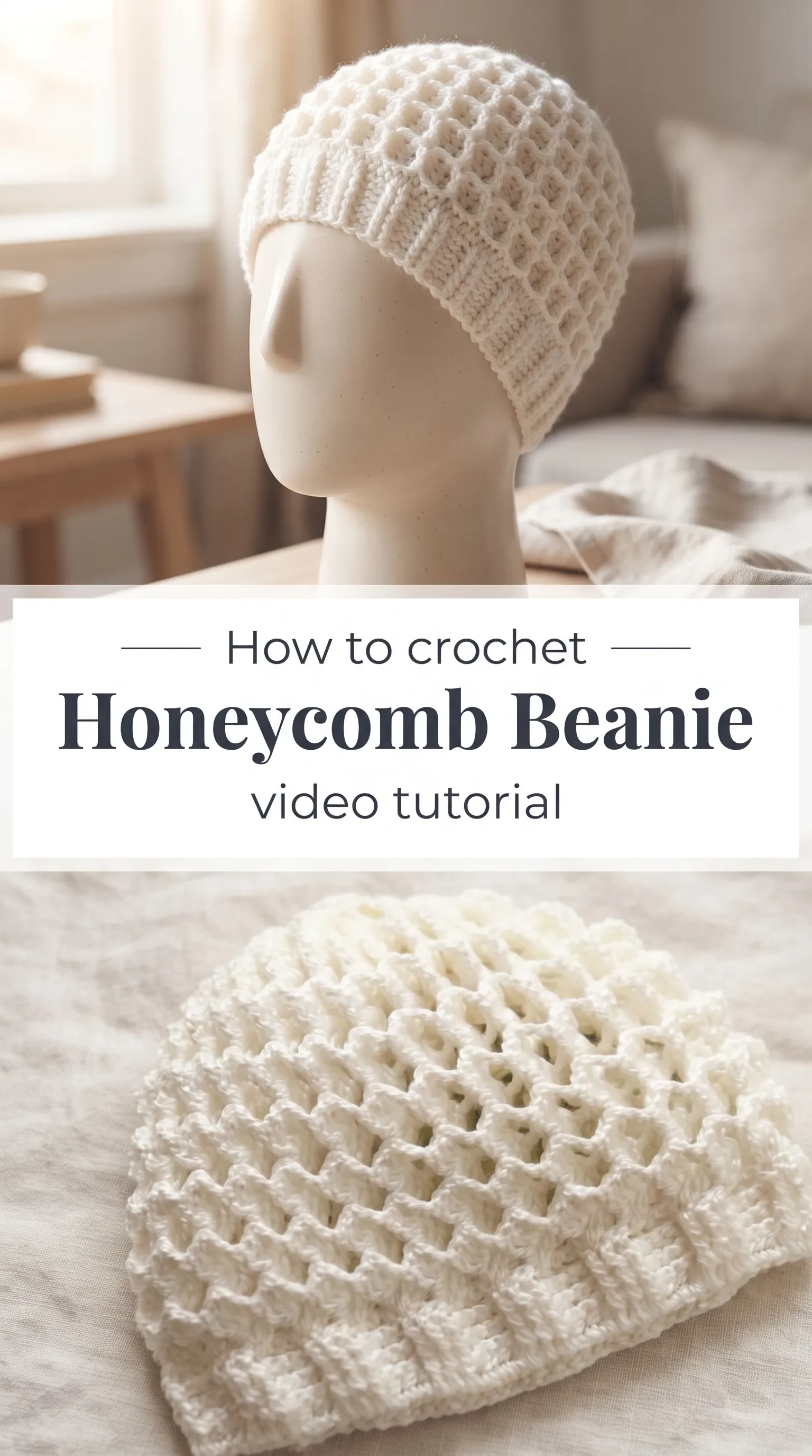 Crochet Honeycomb Beanie: A Textured and Stunning Accessory