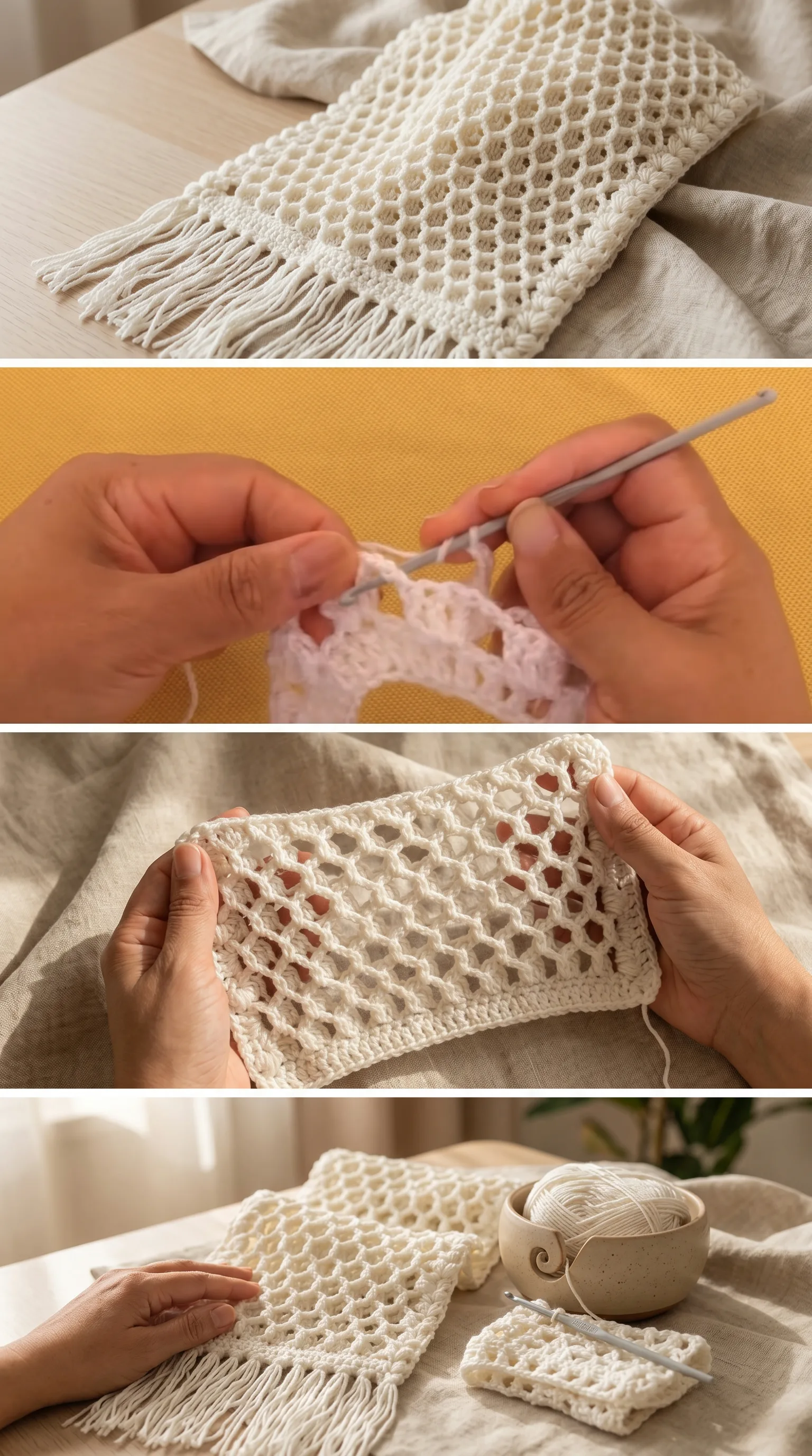 Crochet Honeycomb Scarf: A Textured 3D Masterpiece pattern