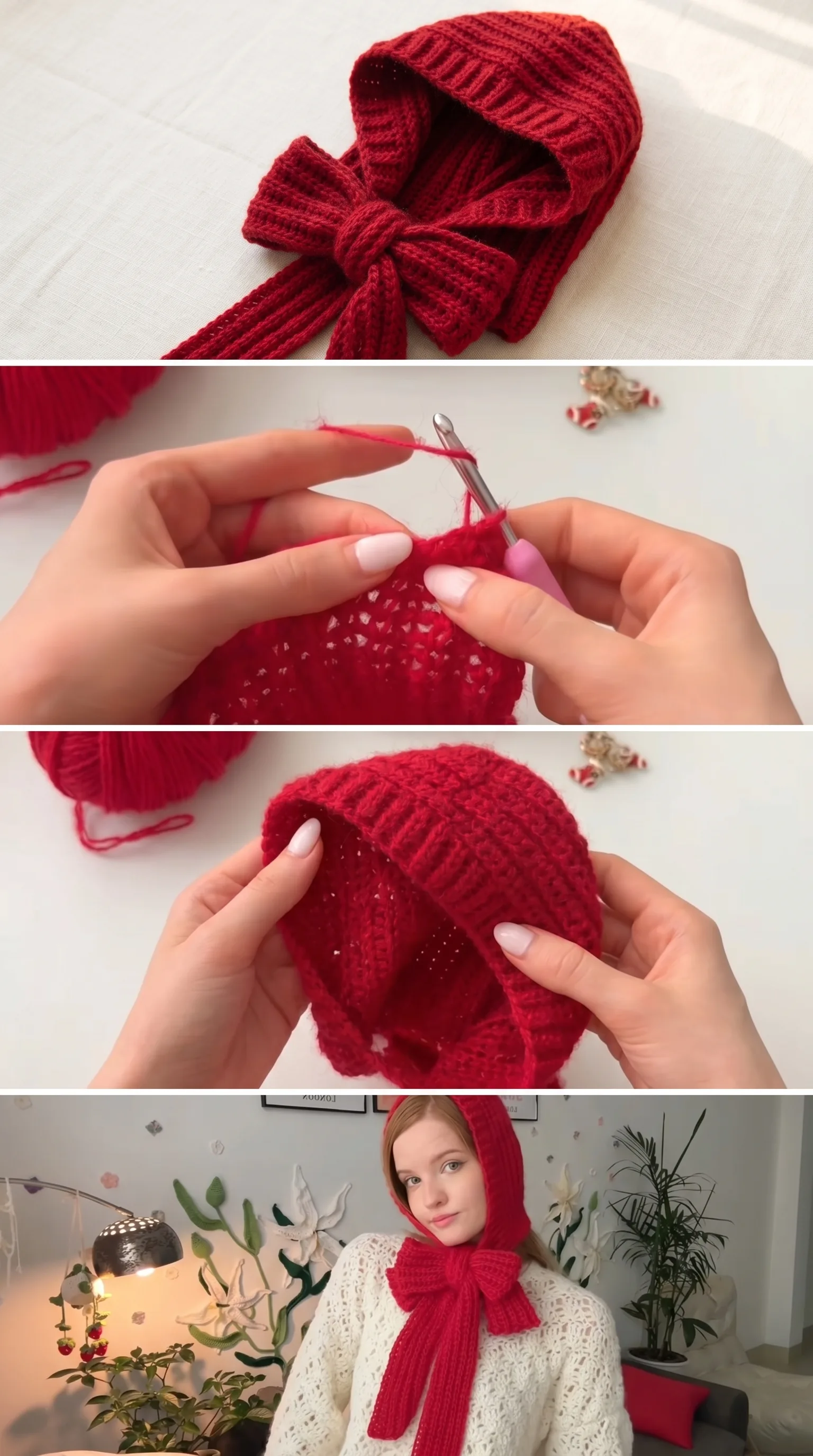 Crochet Hooded Scarf: A Charming Winter Accessory pattern