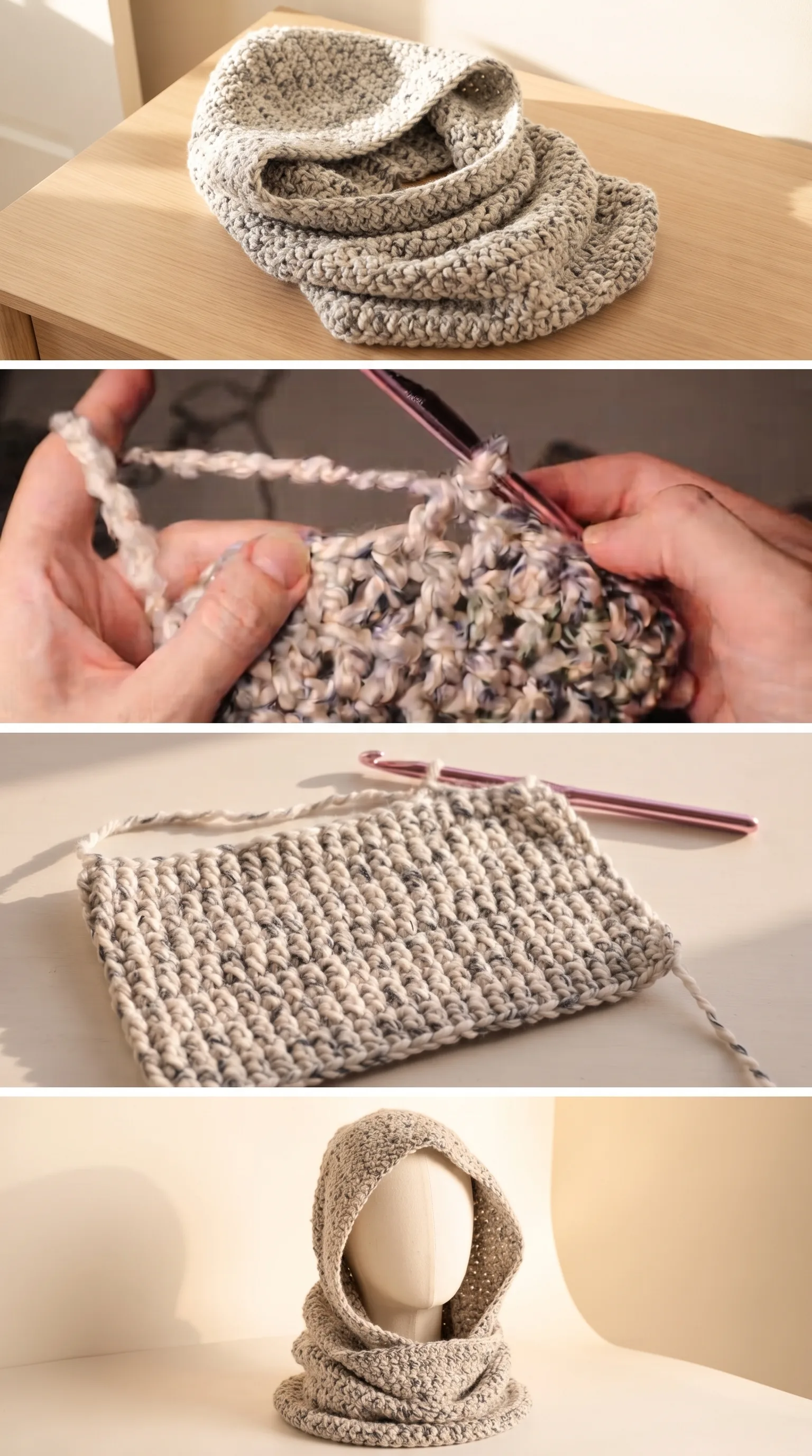 Crochet Hooded Scarf: A Warm and Versatile Accessory pattern