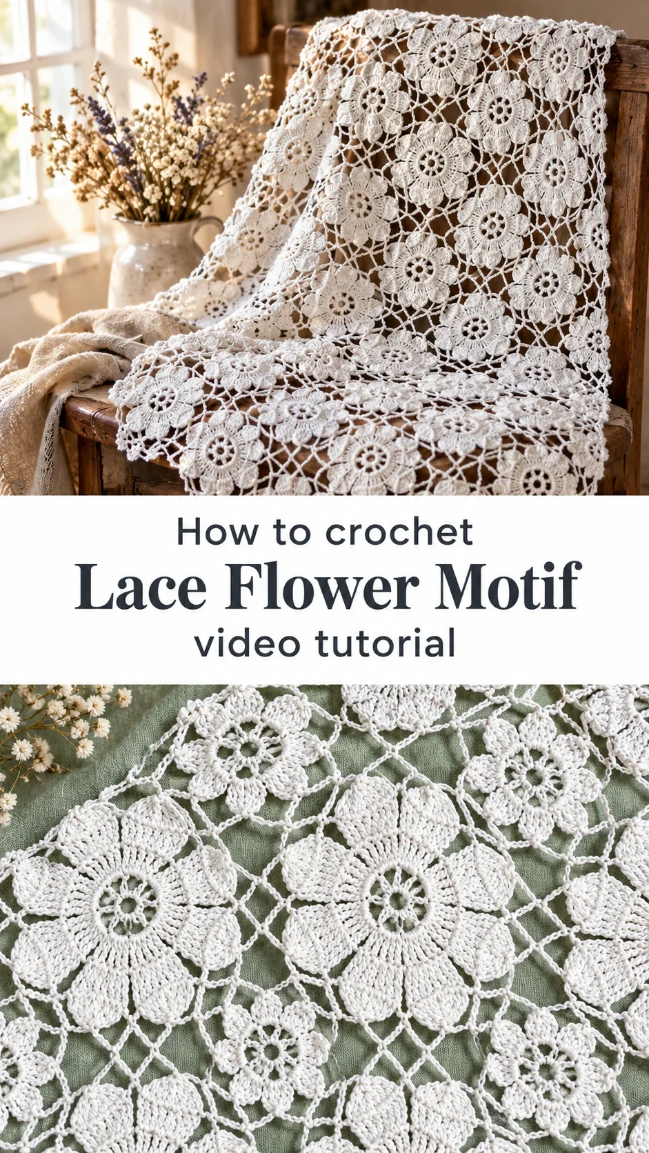 Crochet Lace Flower Motif: A Delicate Timeless Accent