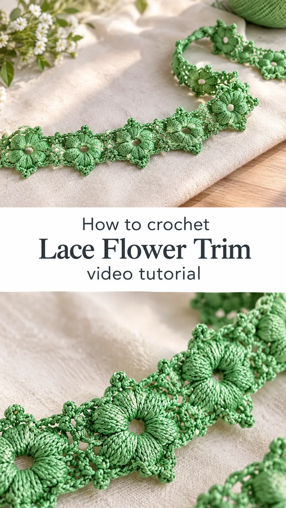 Crochet Lace Flower Trim: A Delicate Floral Accent