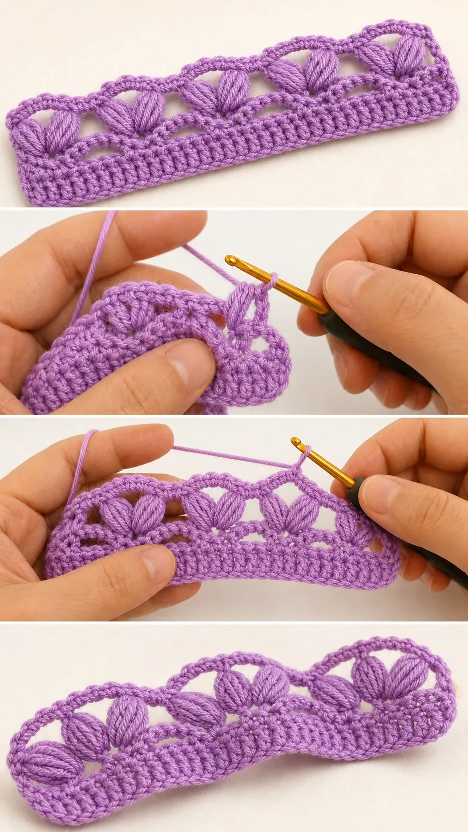 Crochet Lace Stitch Band: A Stunning Openwork Accent pattern