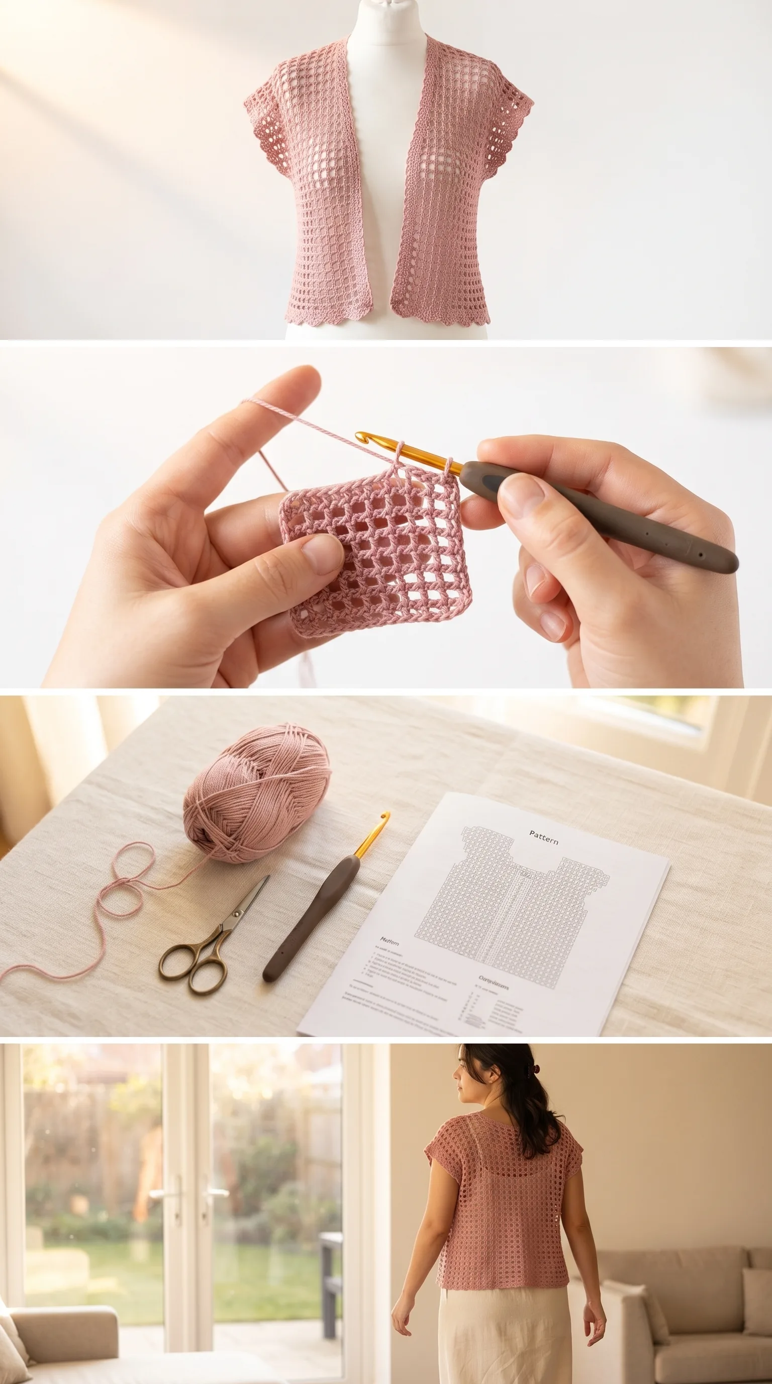 Crochet Lace Vest: A Feminine and Timeless Layer pattern