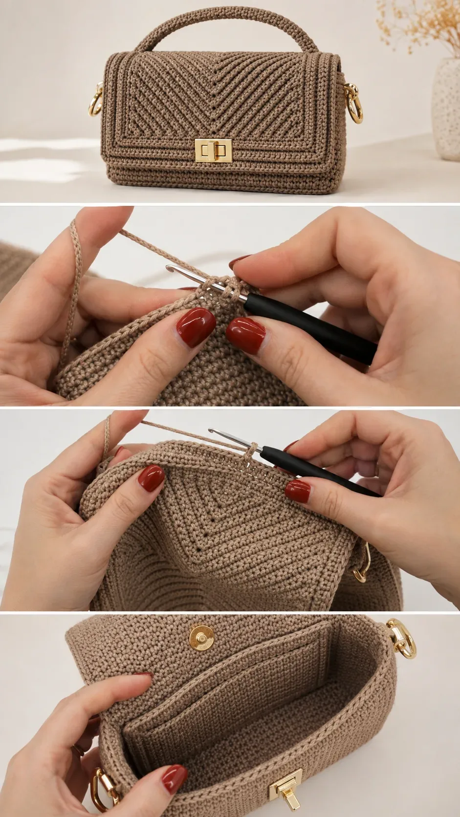 Crochet Luxury Flap Bag: A Chic Timeless Accessory pattern