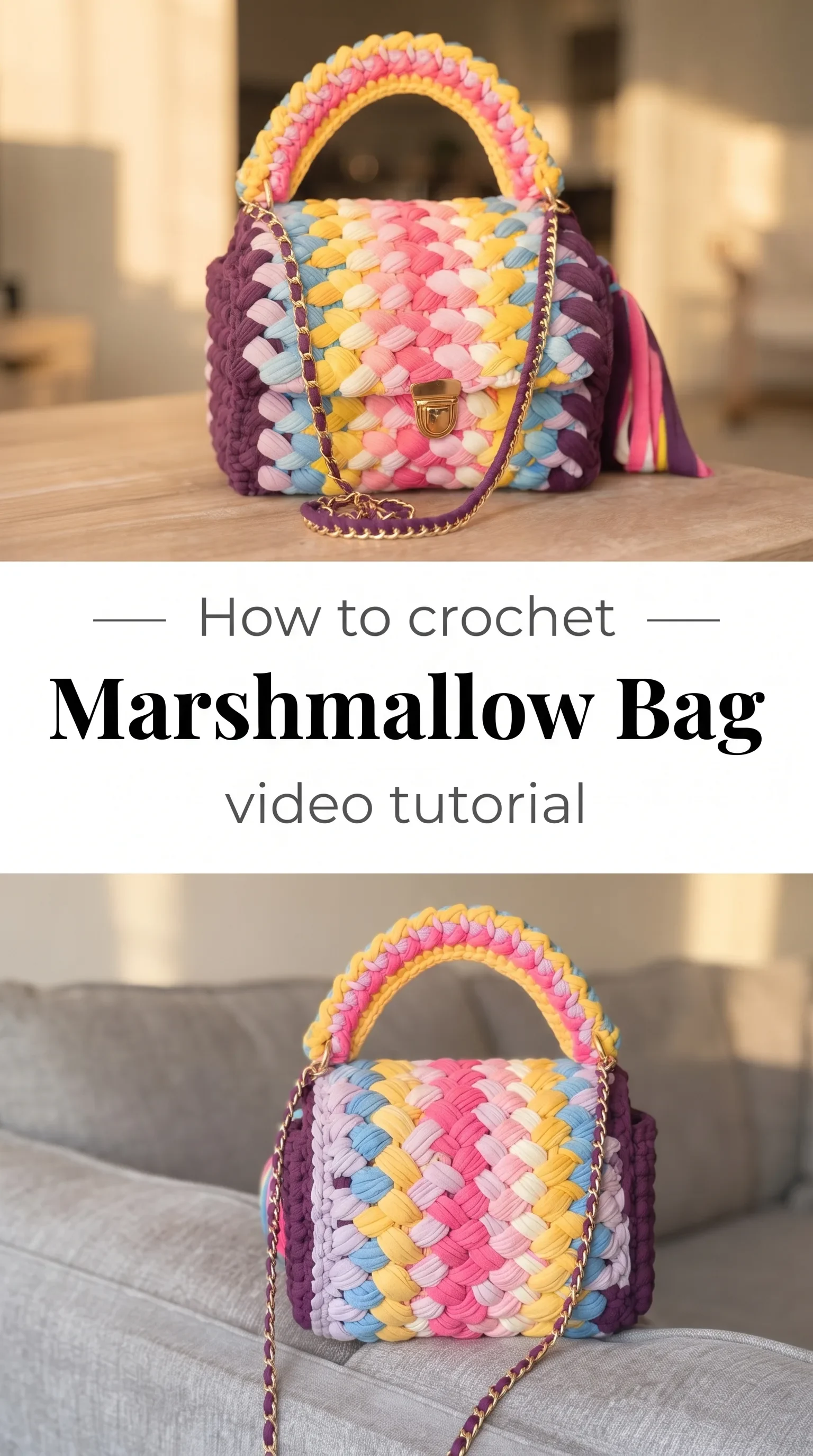 Crochet Marshmallow Bag: A Colorful Statement Piece