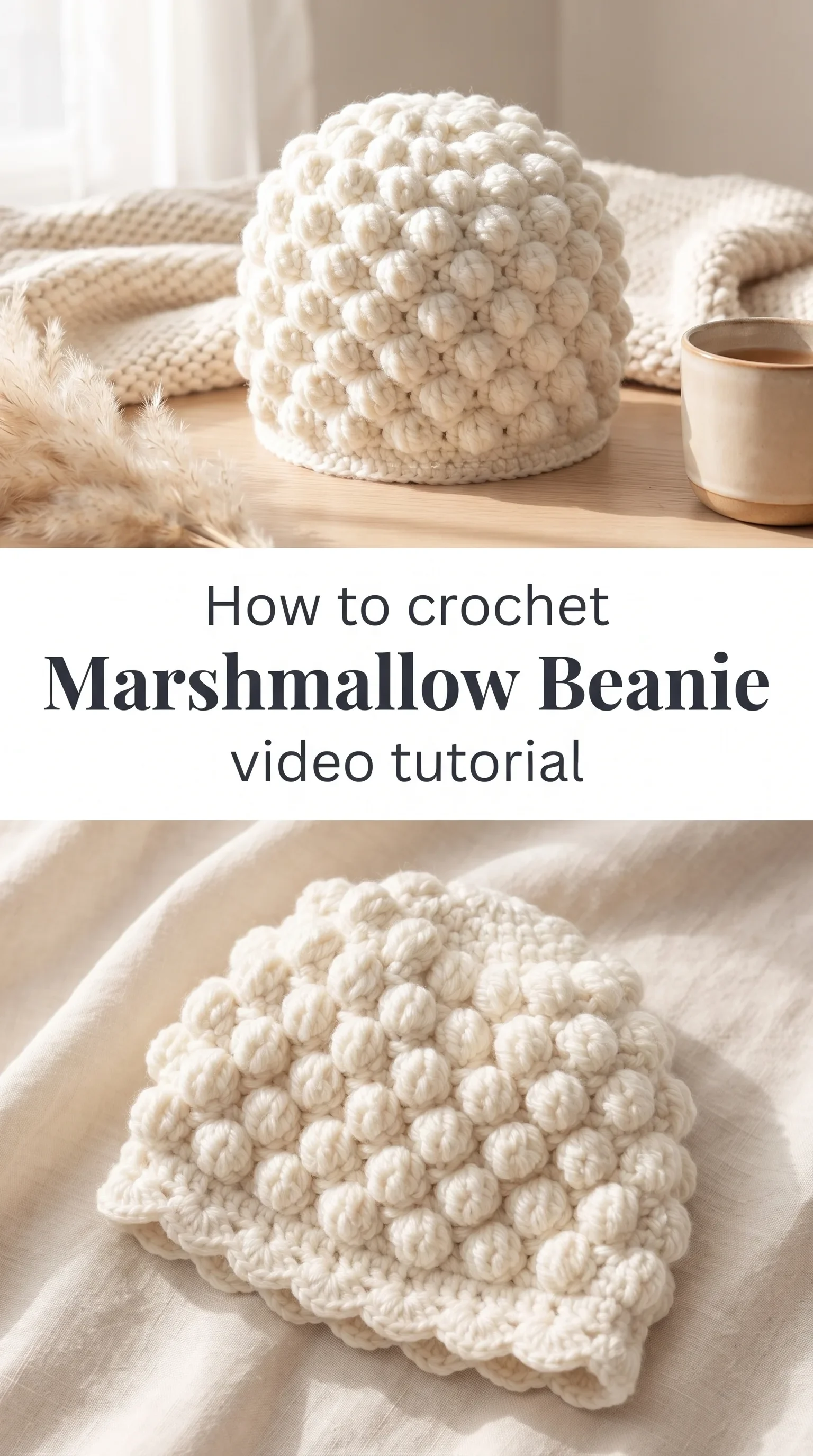Crochet Marshmallow Beanie: A Textured Winter Essential