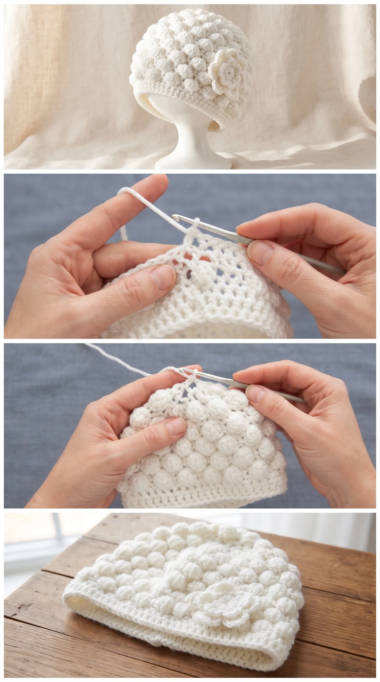 Crochet Marshmallow Beanie: A Textured Winter Essential pattern