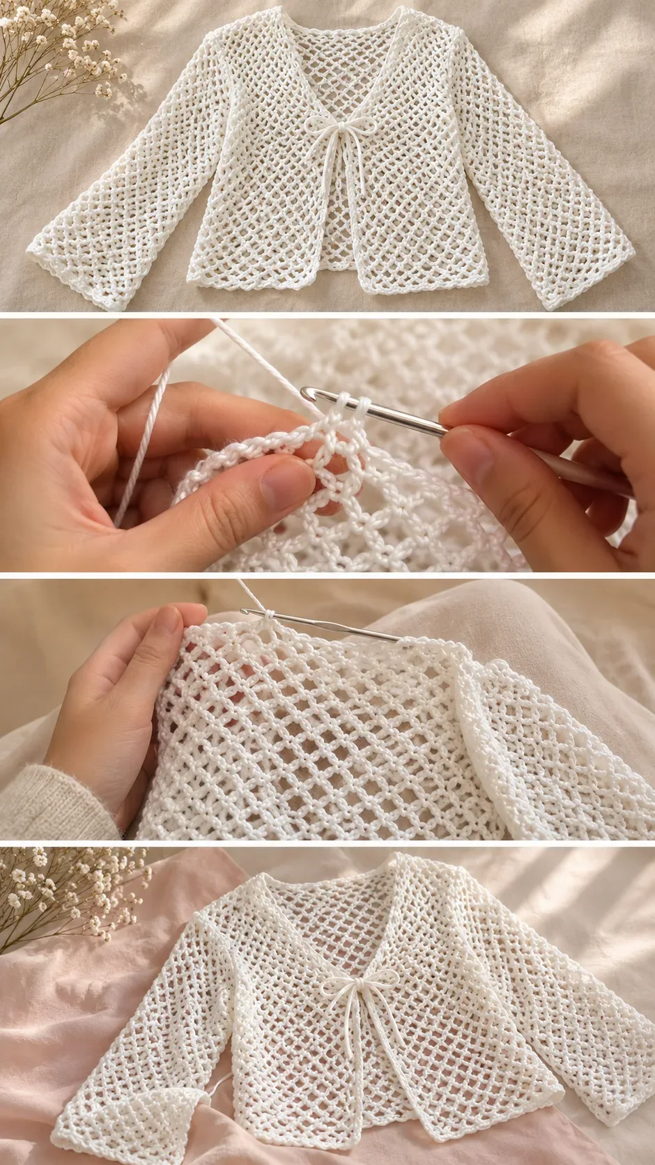 Crochet Mesh Cardigan: A Breezy and Feminine Layer pattern