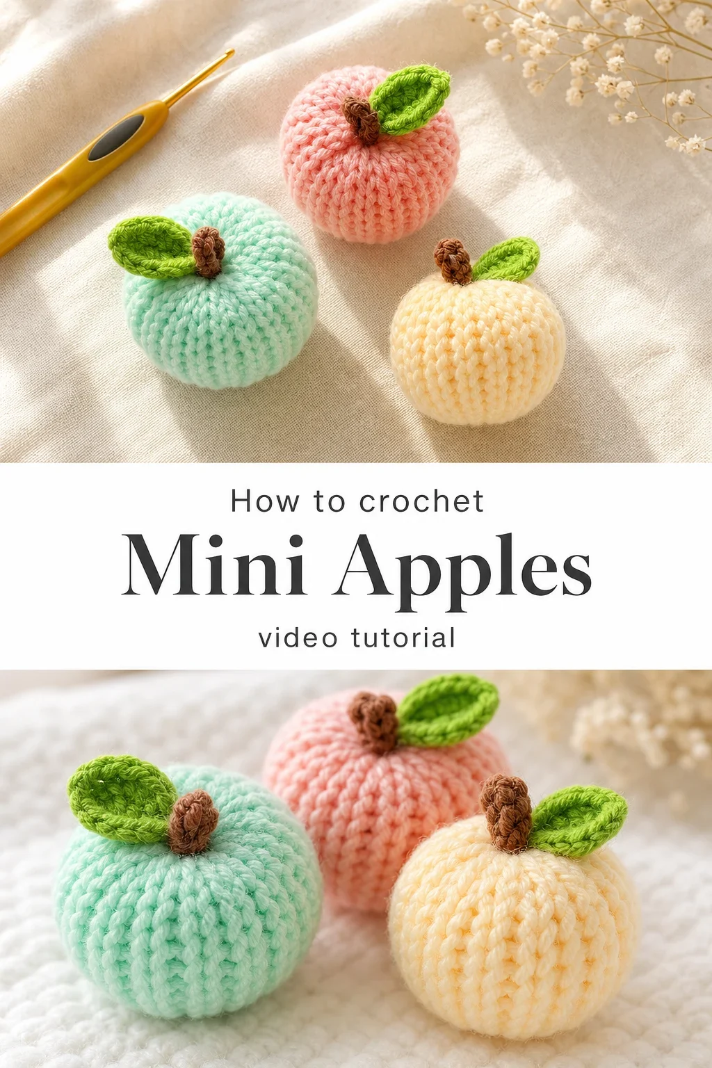 Crochet Mini Apples: A Sweet and Whimsical Delight