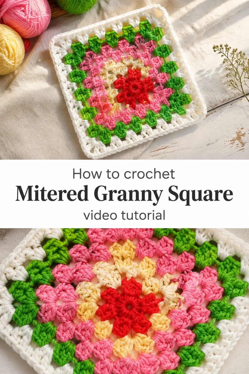 Crochet Mitered Granny Square: A Vibrant Timeless Classic