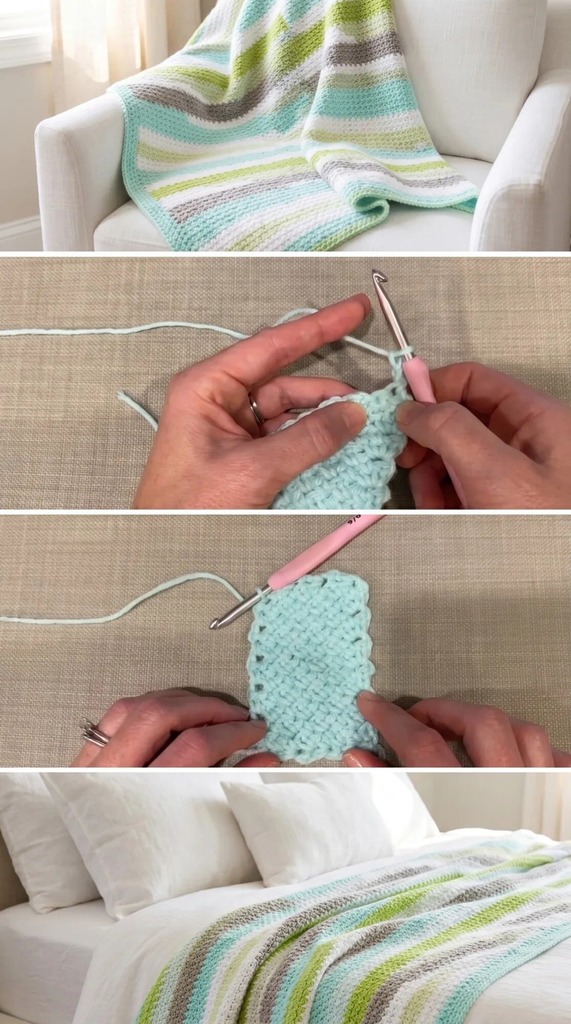 Crochet Moss Stitch Blanket: A Textured Classic pattern