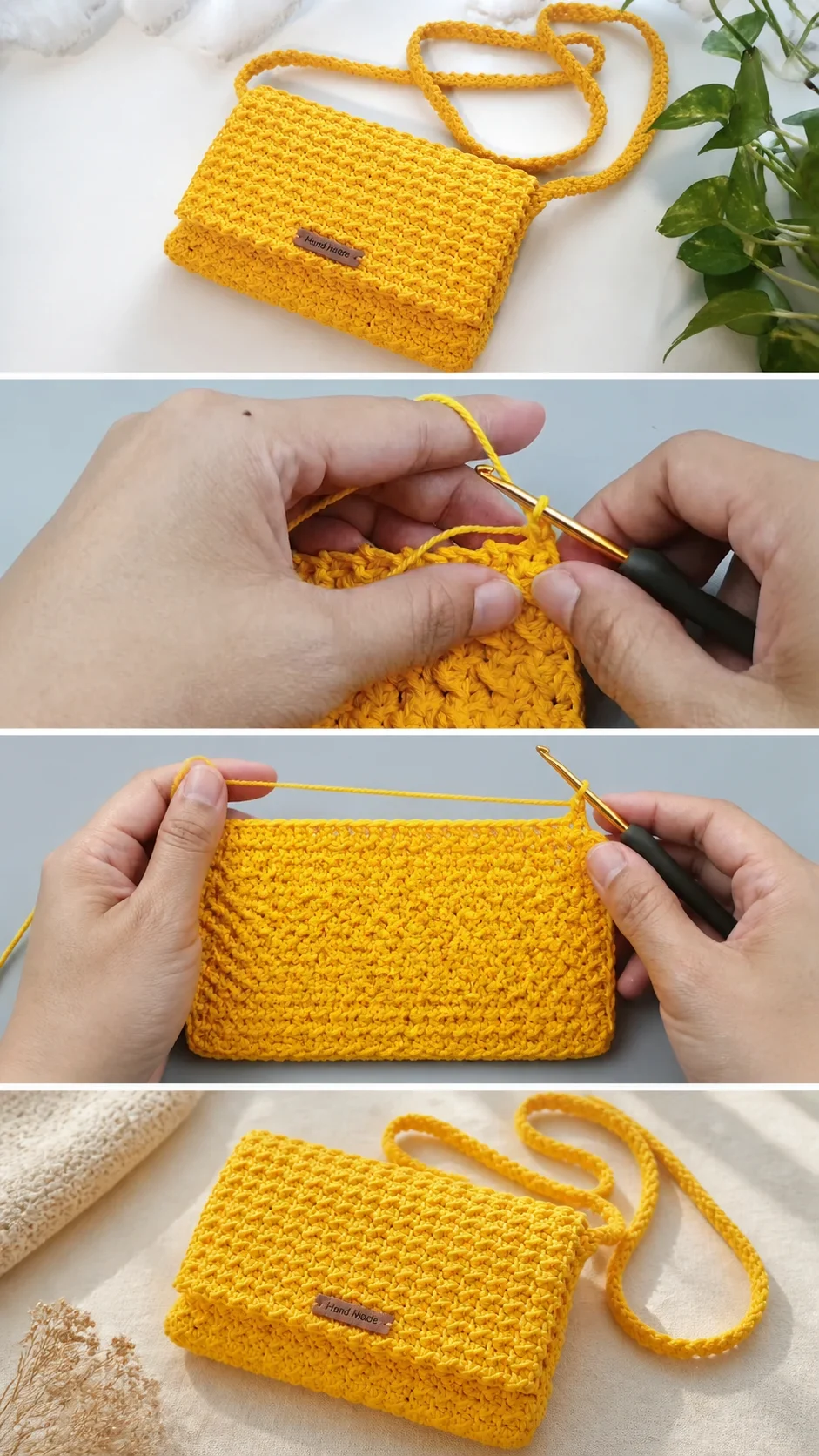 Crochet Moss Stitch Crossbody Bag: A Chic Everyday Essential pattern
