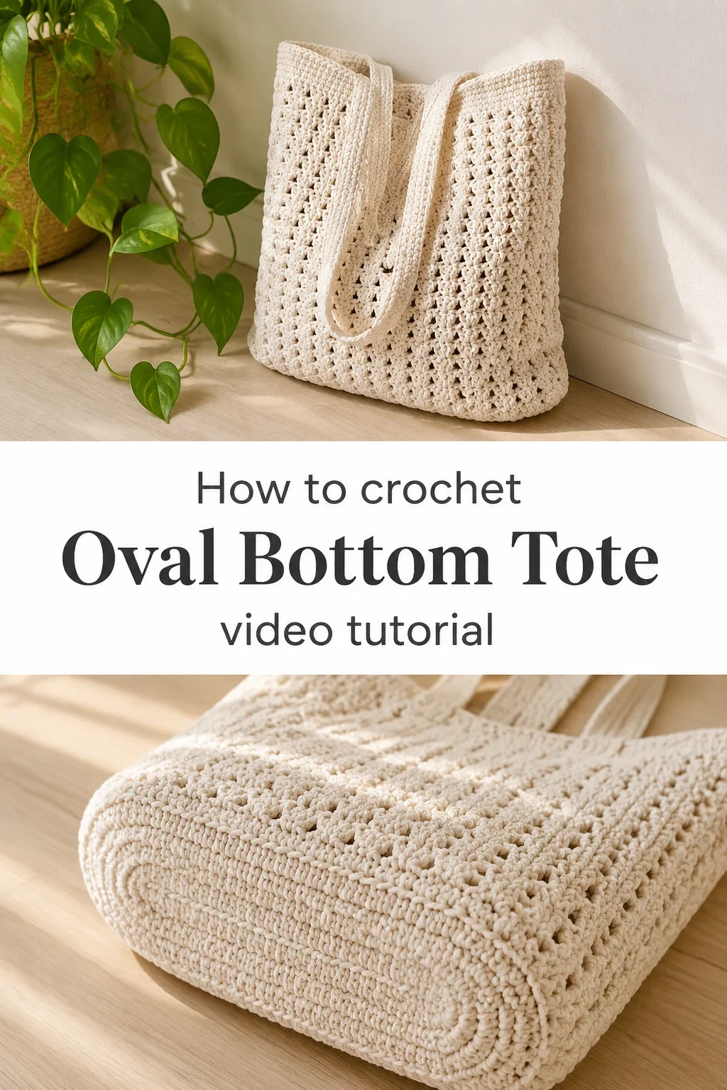 Crochet Oval Bottom Tote: A Chic Minimalist Essential