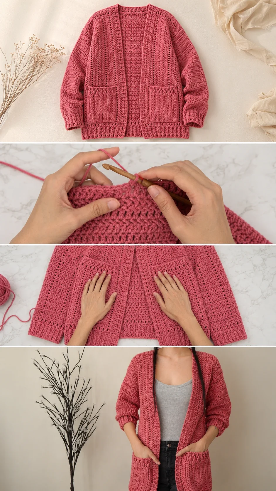 Crochet Pocket Cardigan: A Chic and Timeless Wardrobe Staple pattern