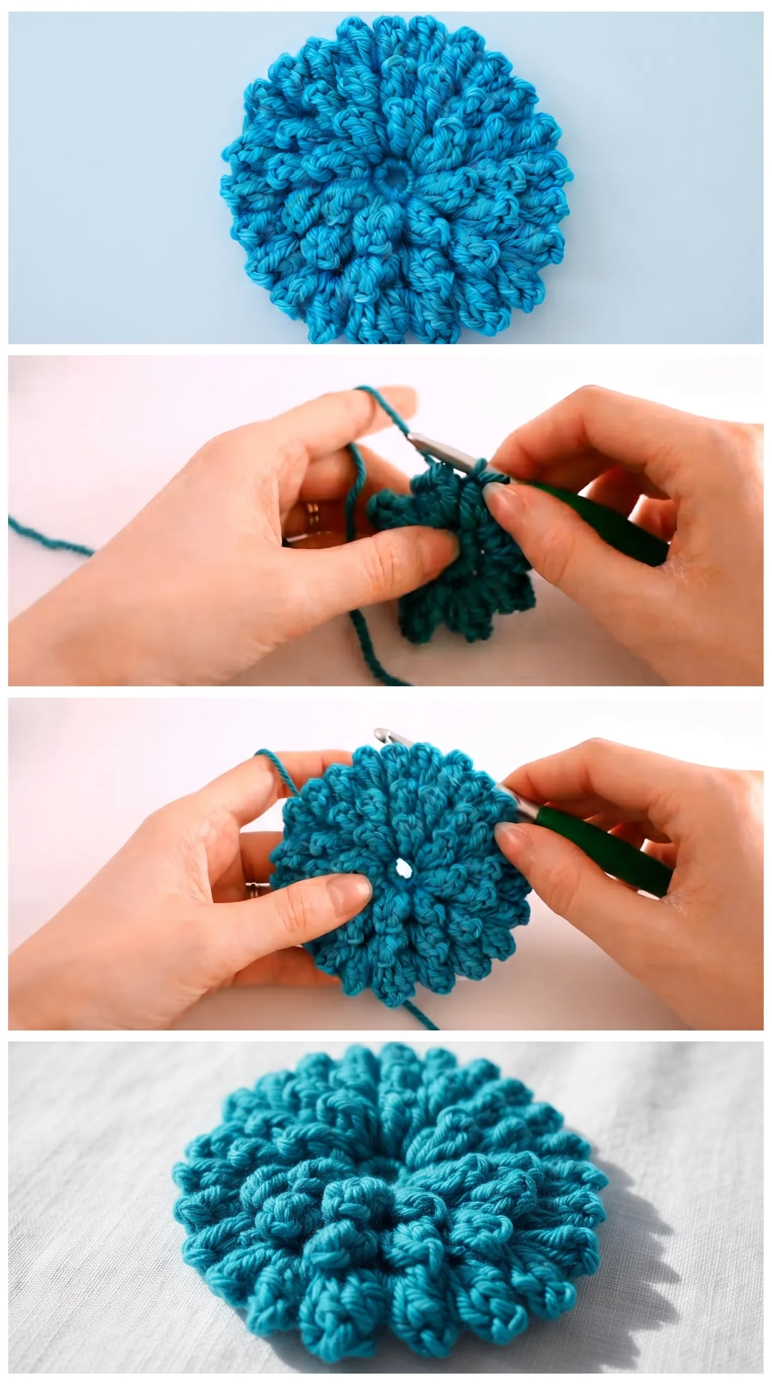 Crochet Popcorn Flower: A Textured Floral Accent pattern