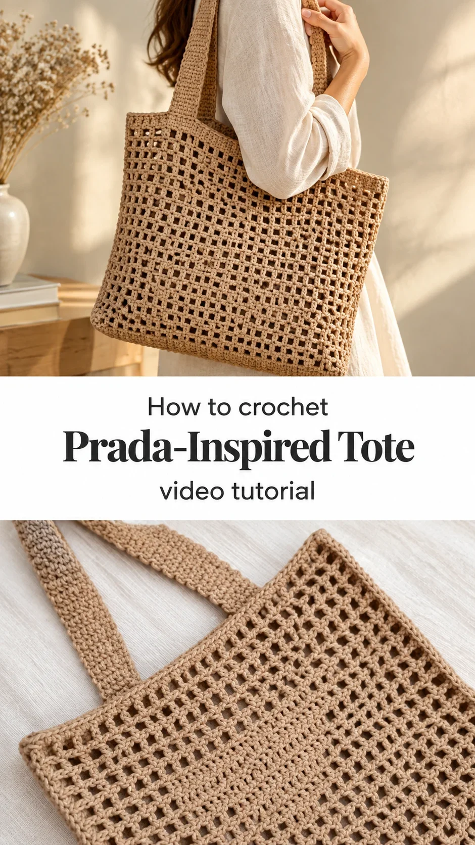 Crochet Prada-Inspired Tote: A Chic and Luxe Accessory