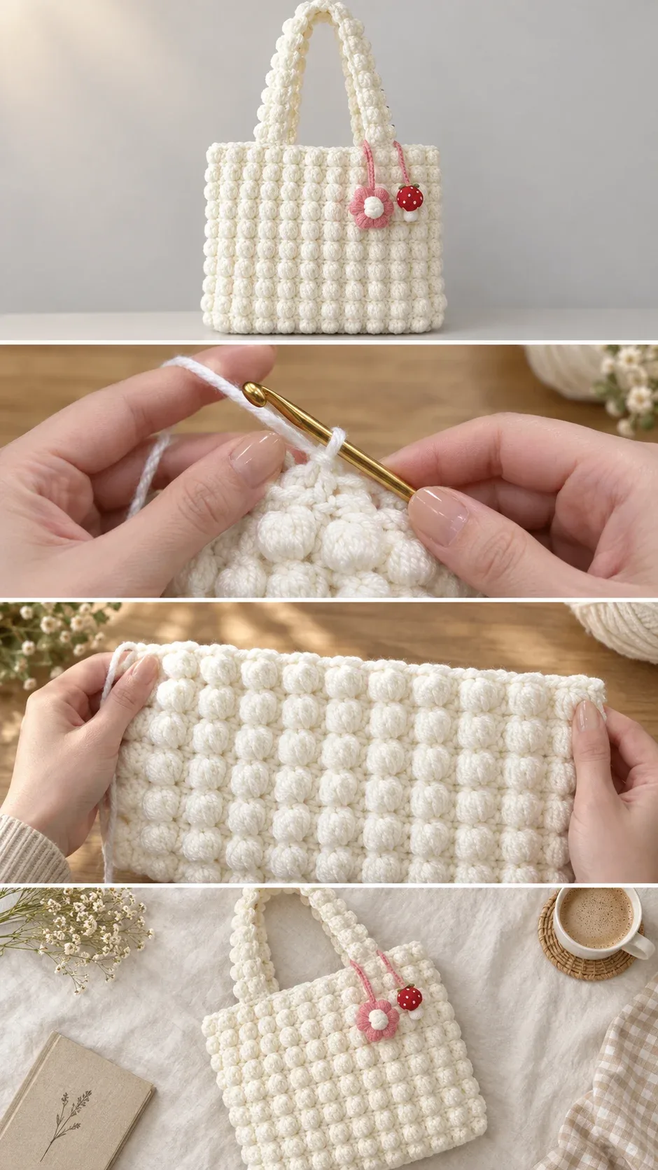 Crochet Puff Cloud Tote Bag: A Charming Handmade Treasure pattern