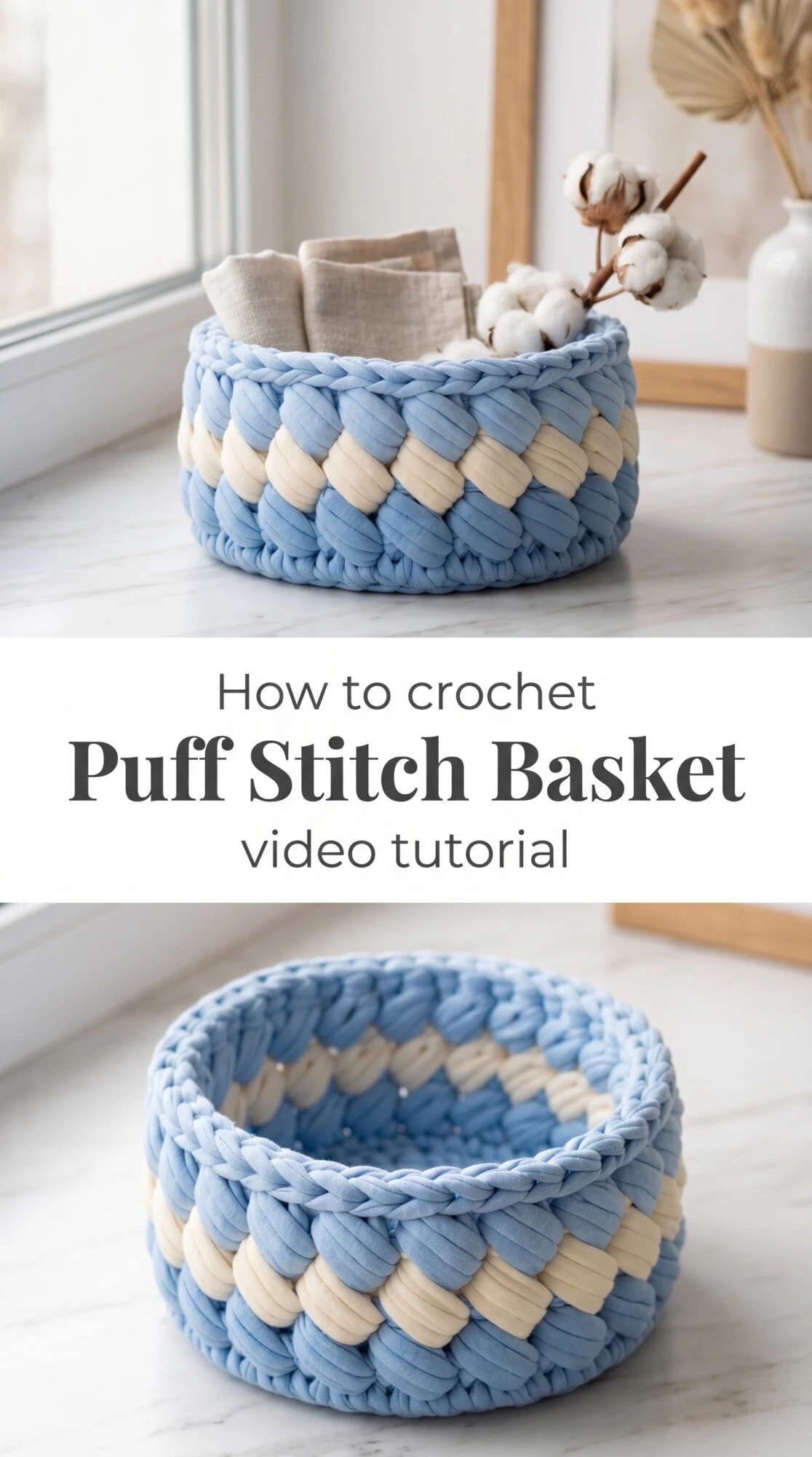 Crochet Puff Stitch Basket: A Charming Storage Essential