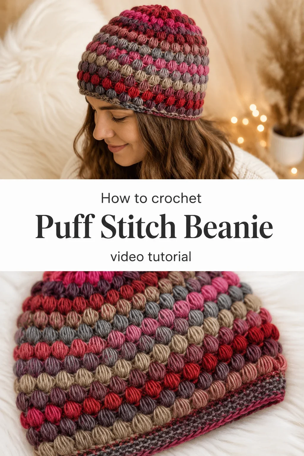 Crochet Puff Stitch Beanie: A Warm and Textured Classic