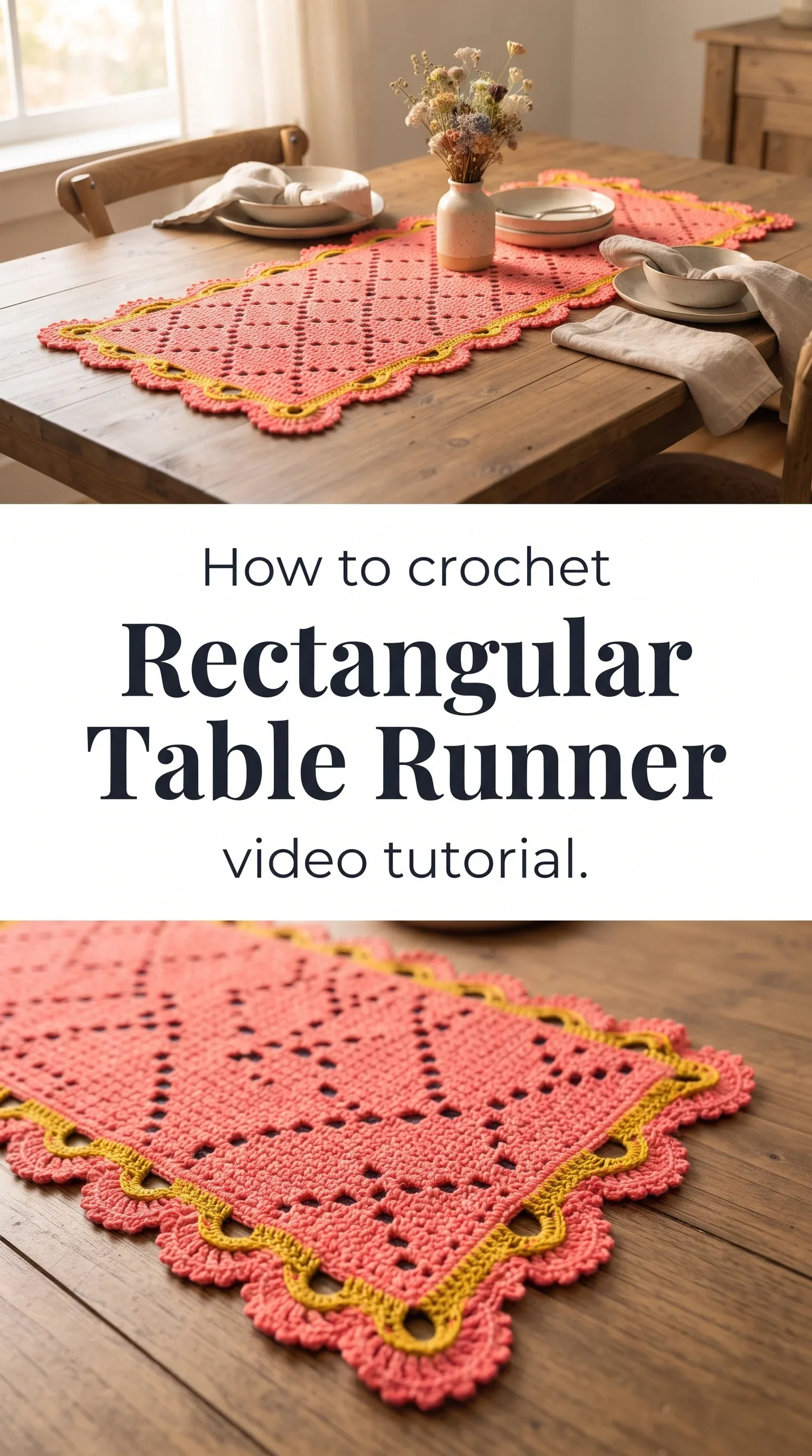 Crochet Rectangular Table Runner: A Fresh and Elegant Touch