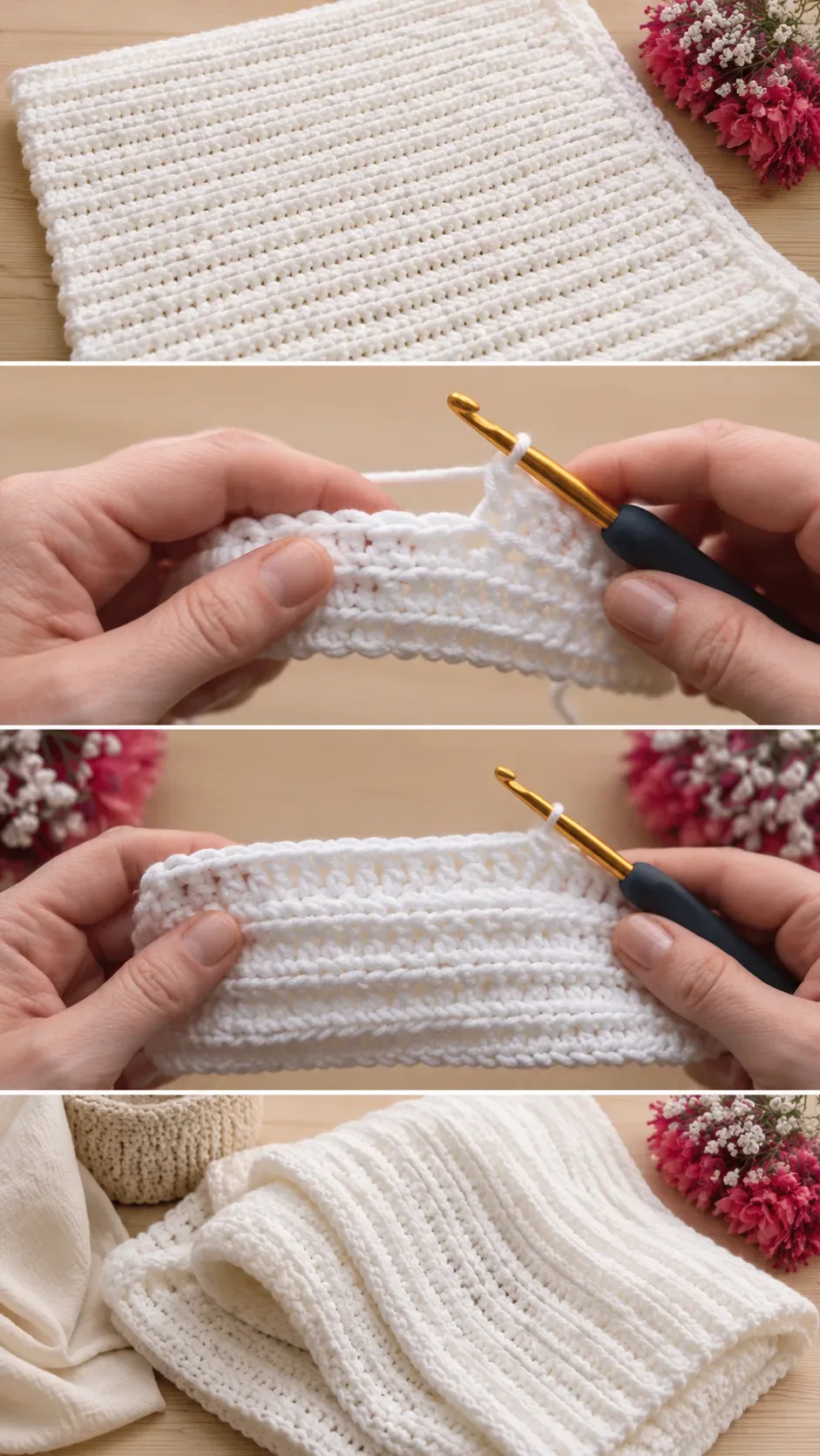 Crochet Ribbed Baby Blanket: A Soft and Timeless Treasure pattern