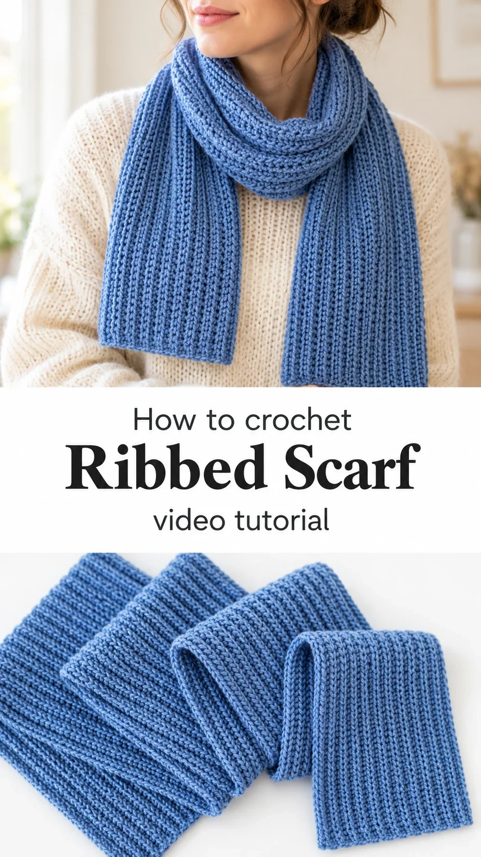 Crochet Ribbed Scarf: A Warm and Timeless Wrap