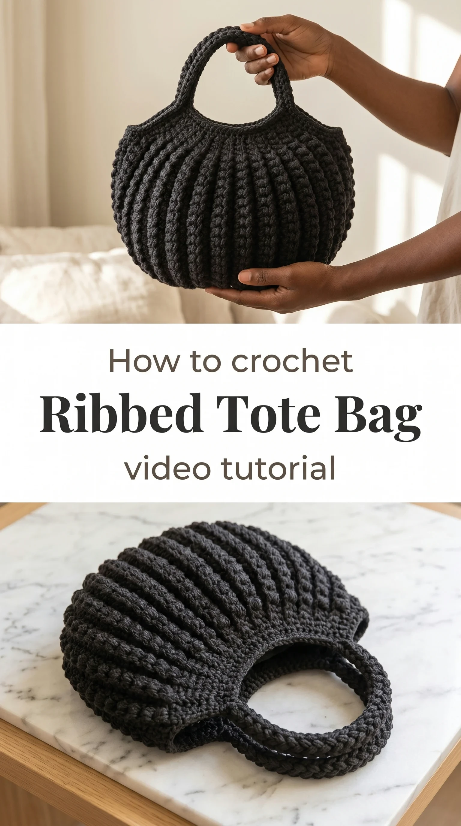 Crochet Ribbed Tote: A Chic Everyday Accessory